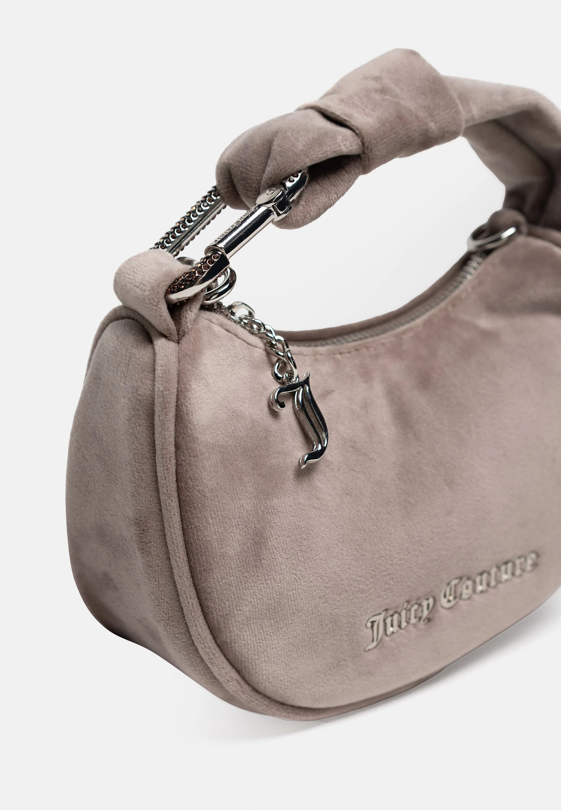 Borsa a mano Blossom in velluto con tracolla colore Beige - Image 2