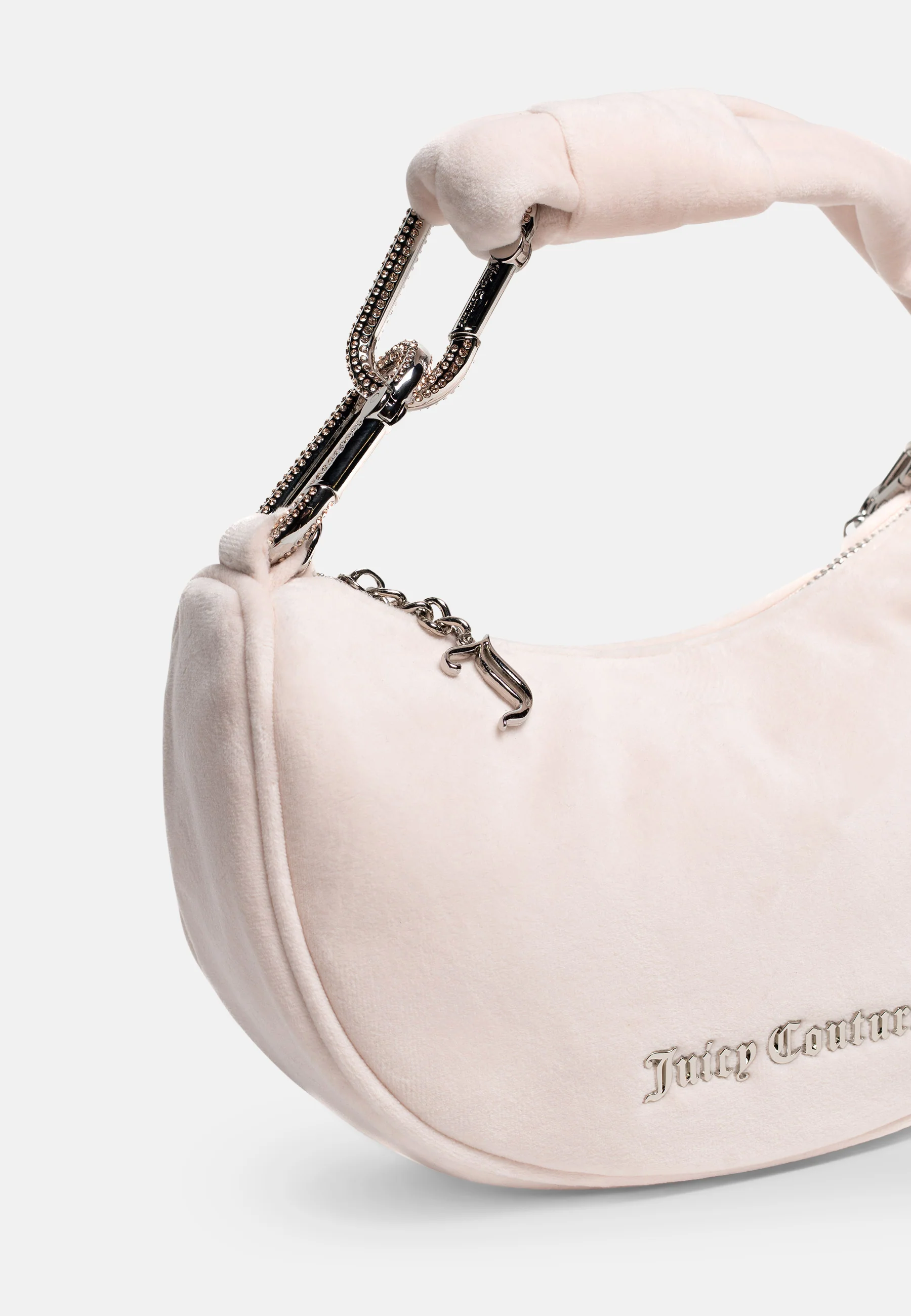 Borsa a mano con tracolla Blossom Rosa Cipria in velour - Image 3