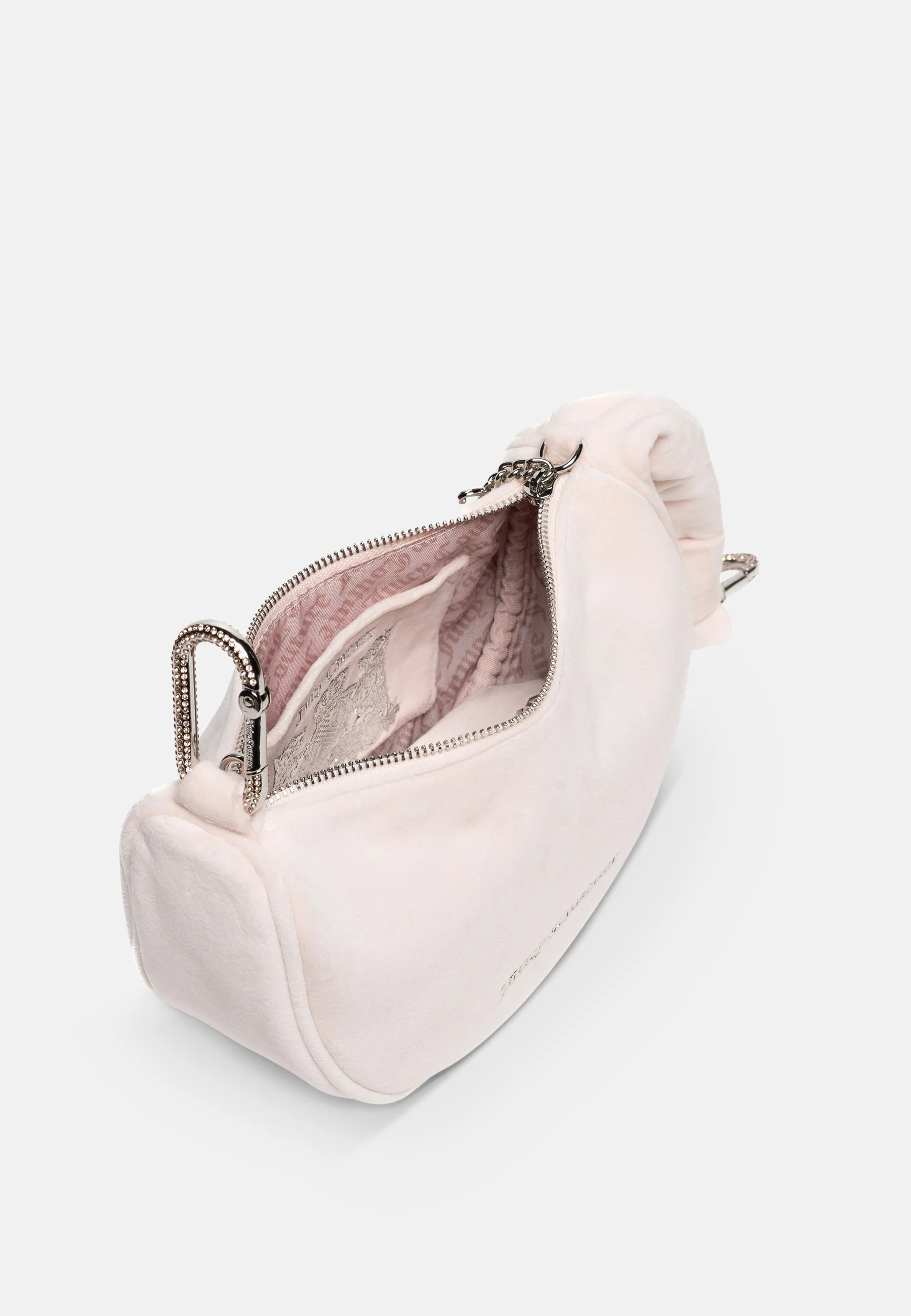 Borsa a mano con tracolla Blossom Rosa Cipria in velour - Image 4
