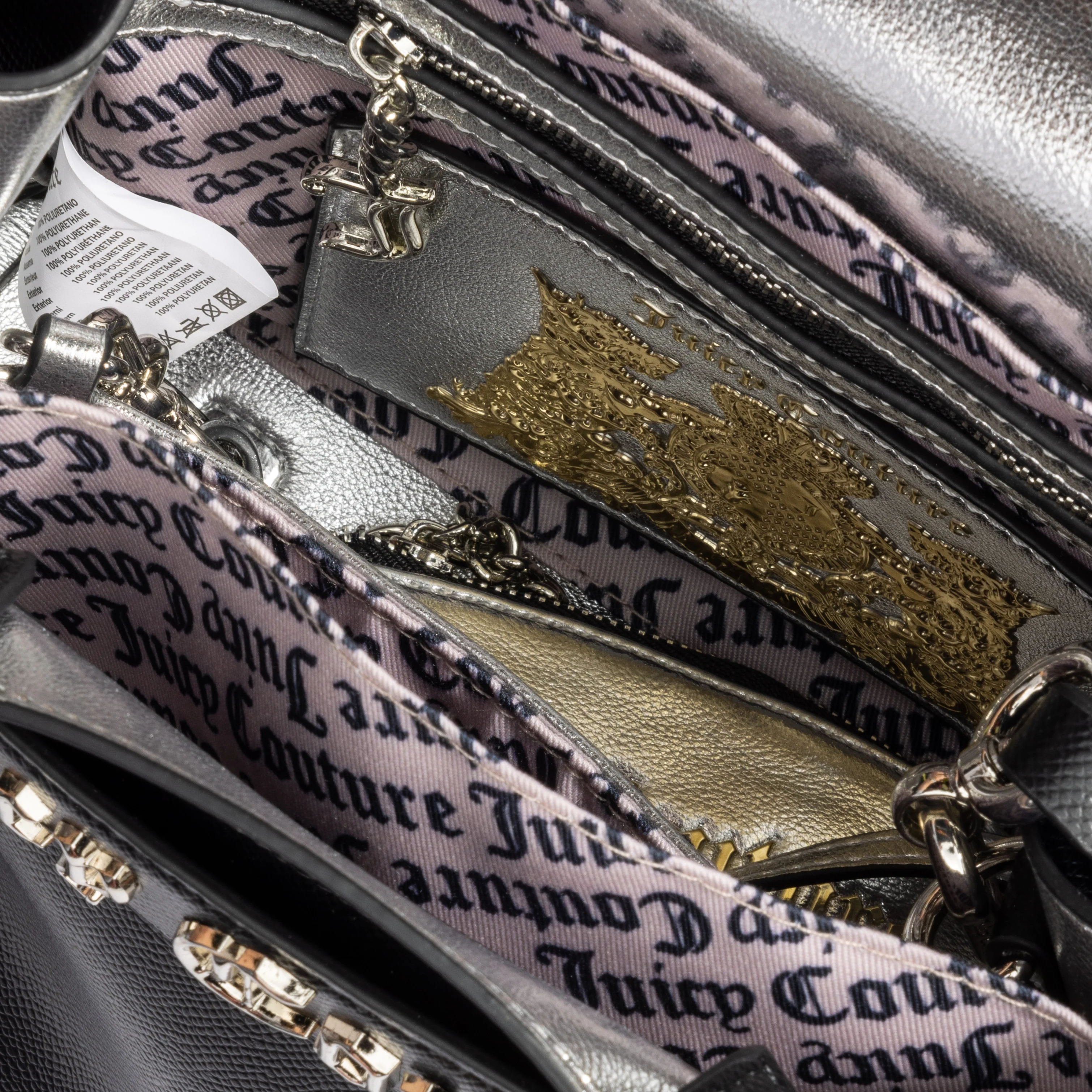 Borsa a mano con tracolla Jasmine Nero in ecopelle - Image 3
