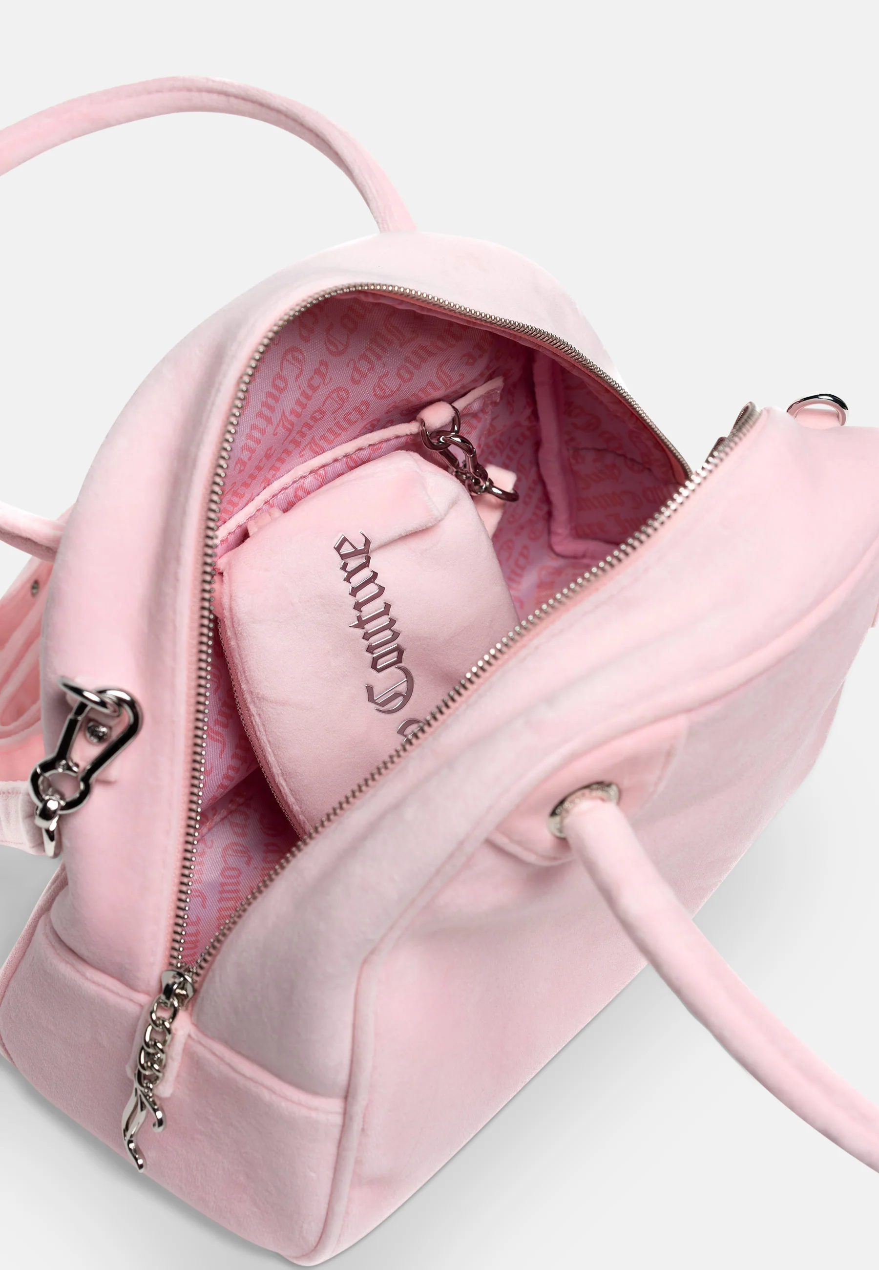 Borsa a mano con tracolla Kimberly Rosa Juicy in velour - Image 4