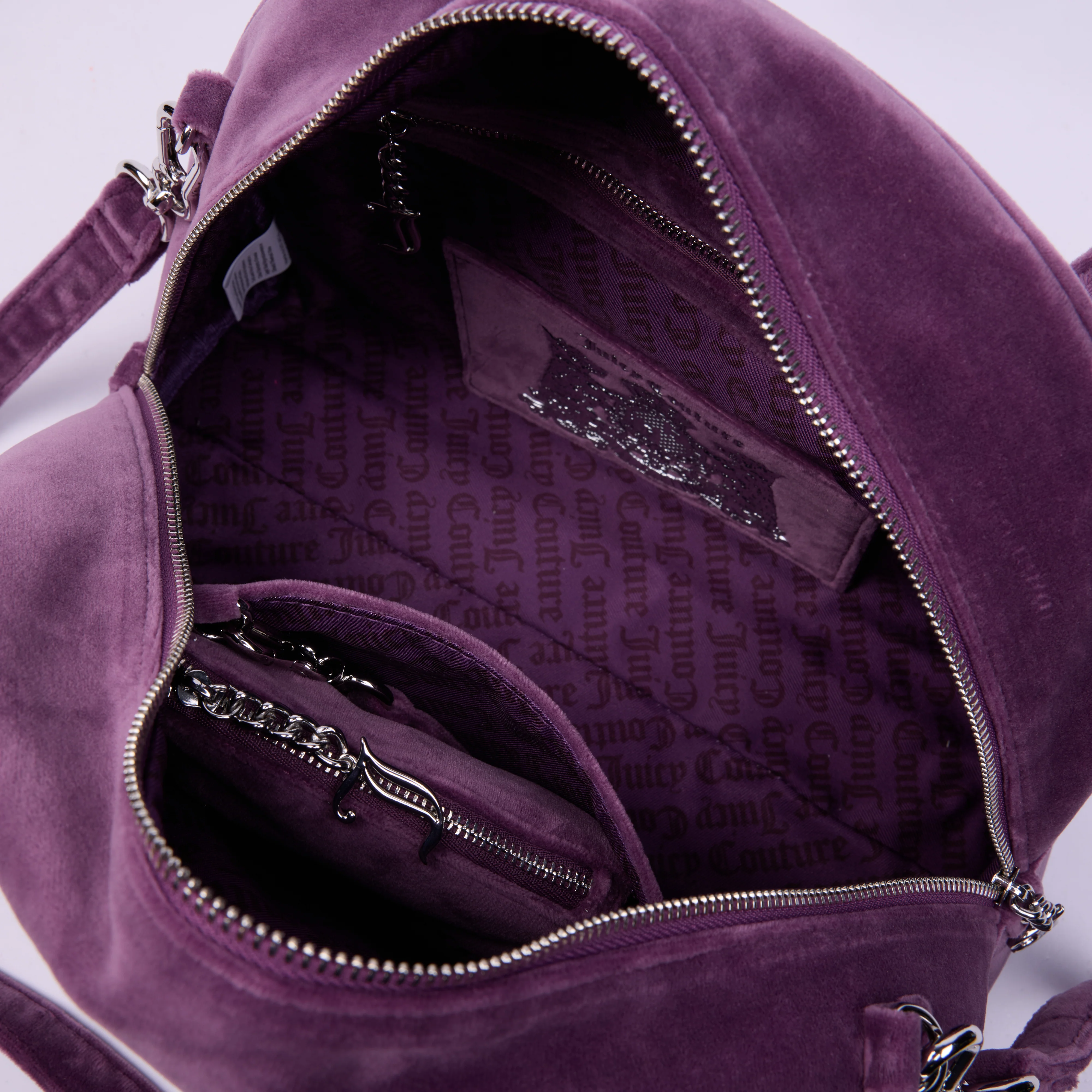 Borsa a mano con tracolla Kimberly Viola in velour - Image 3