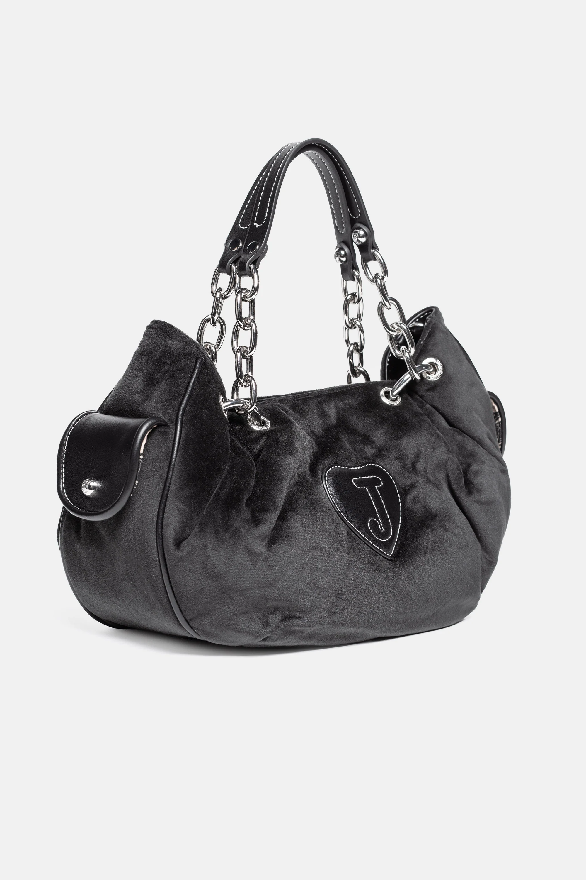 Borsa a mano Day Dreamer Fairy media in velluto e logo stampato colore Nero - Image 3
