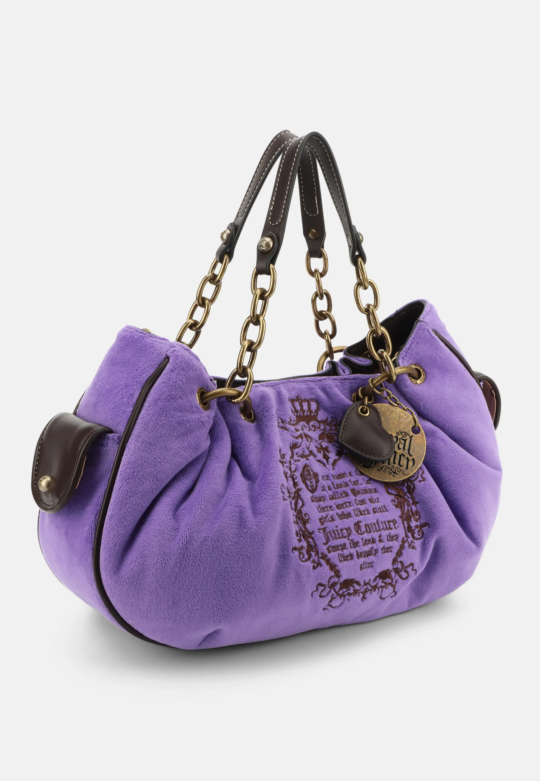 Borsa a mano Day Dreamer Fairy media in velluto e logo stampato colore Viola - Image 4