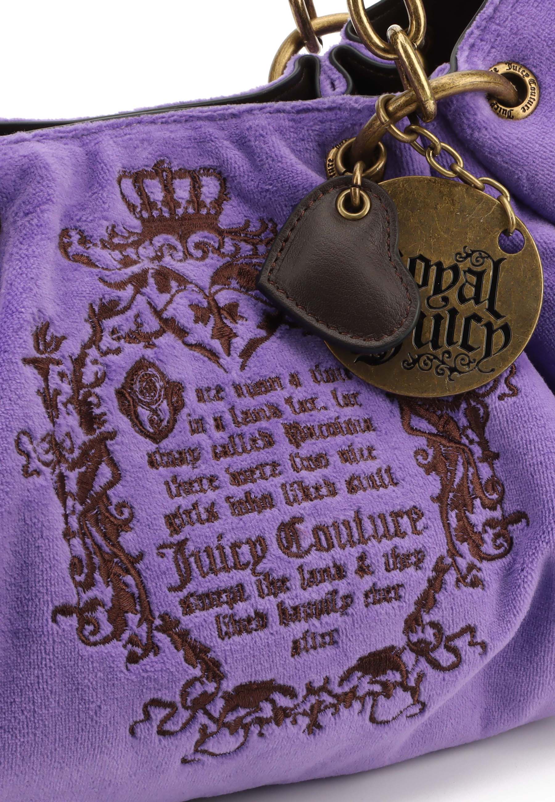 Borsa a mano Day Dreamer Fairy media in velluto e logo stampato colore Viola - Image 5
