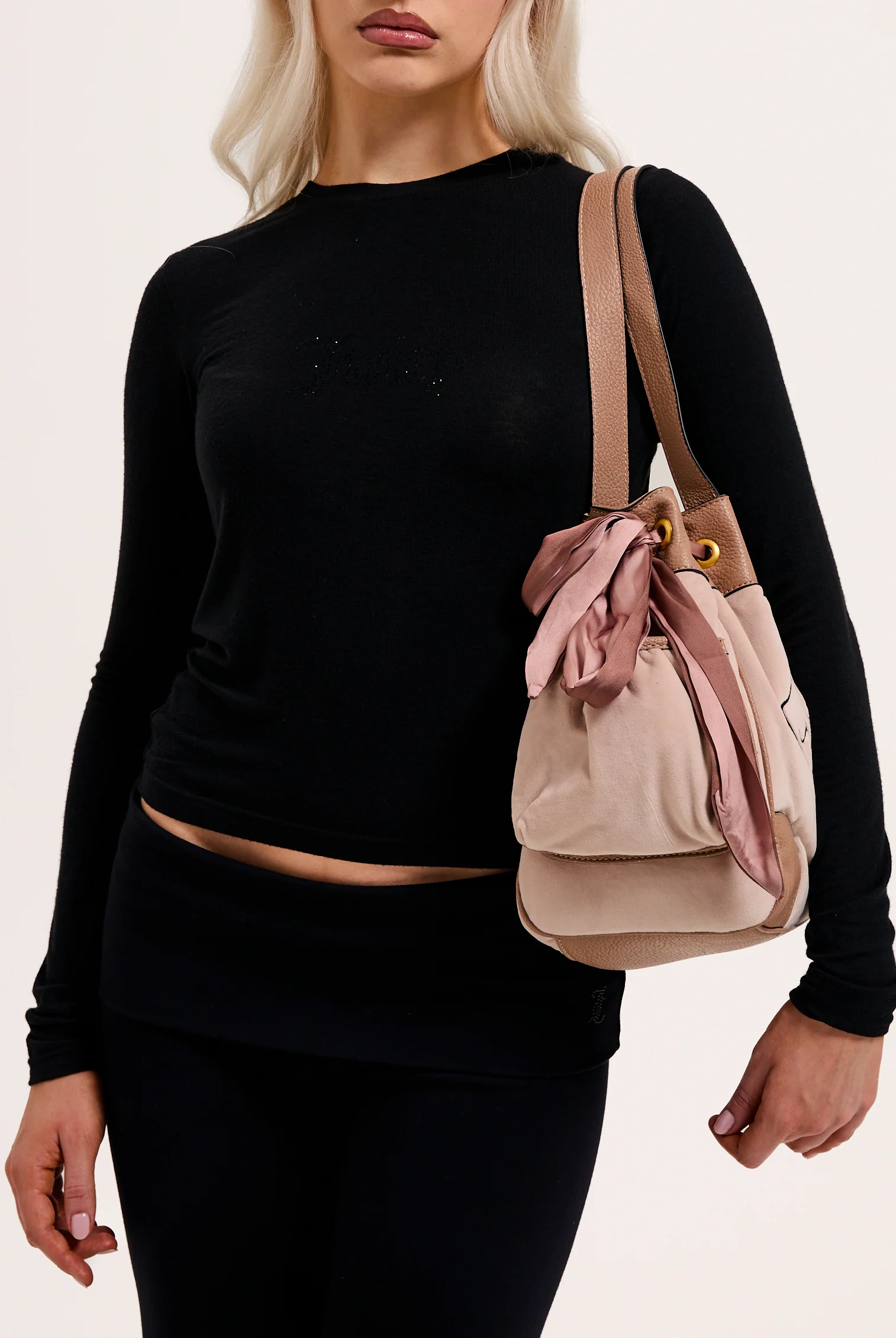 Borsa a mano DayDreamer Beige Sabbia in velour - Image 4
