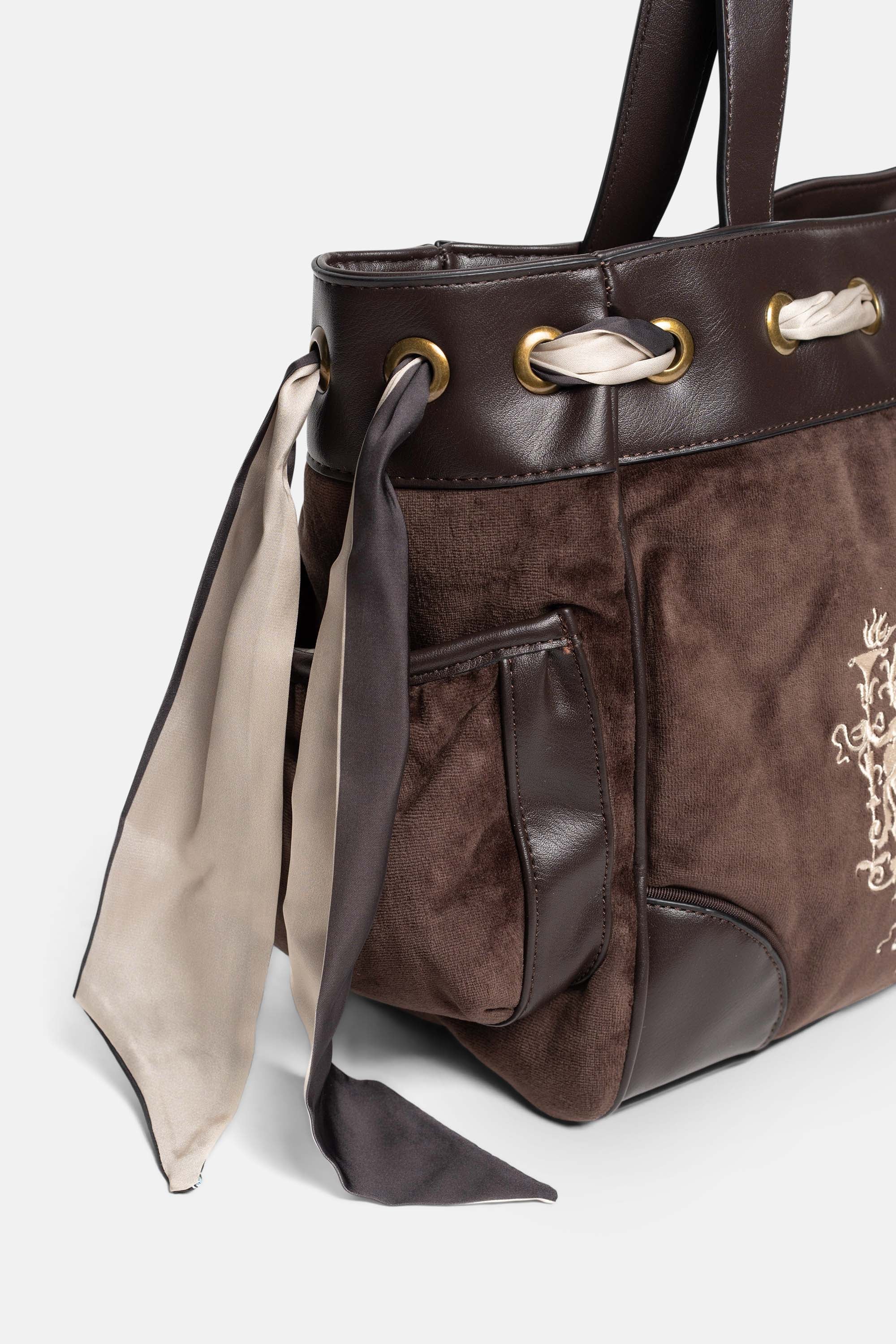 Borsa a mano DayDreamer Fairytale Marrone in velour - Image 4