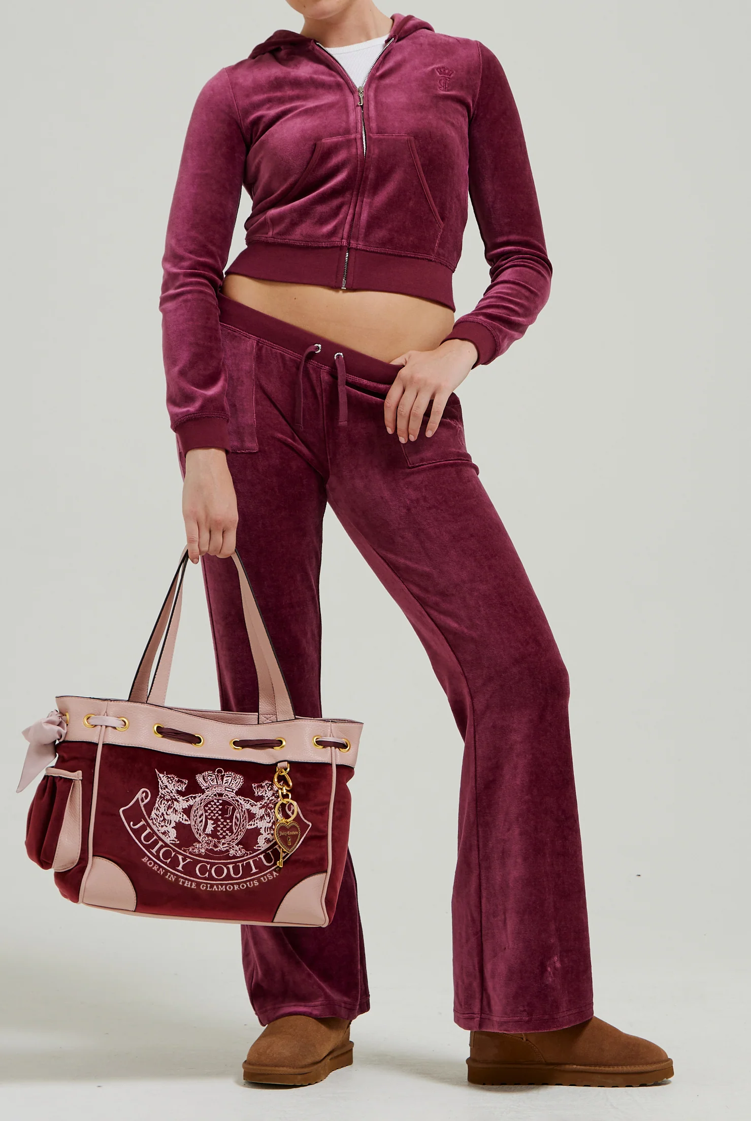 Borsa a mano DayDreamer Rosso scuro in velluto - Image 4