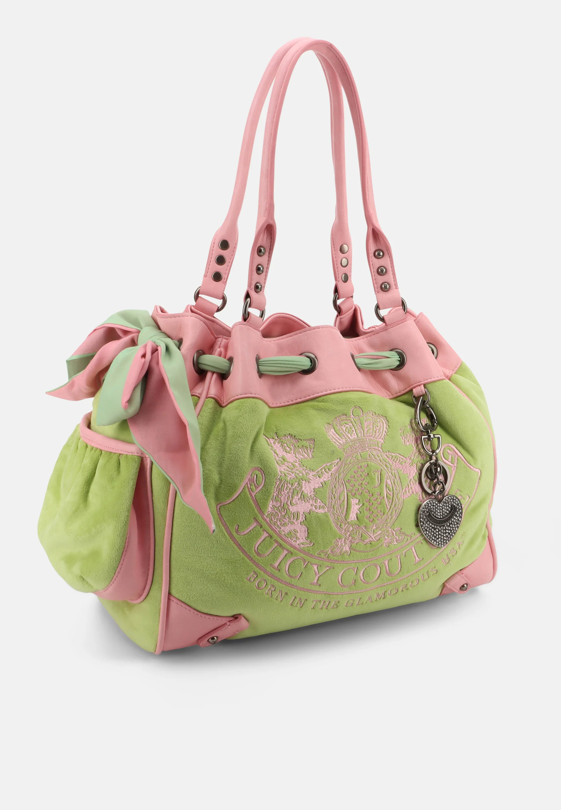 Borsa a mano grande Day Dreamer grande in cotone colore Verde - Image 5
