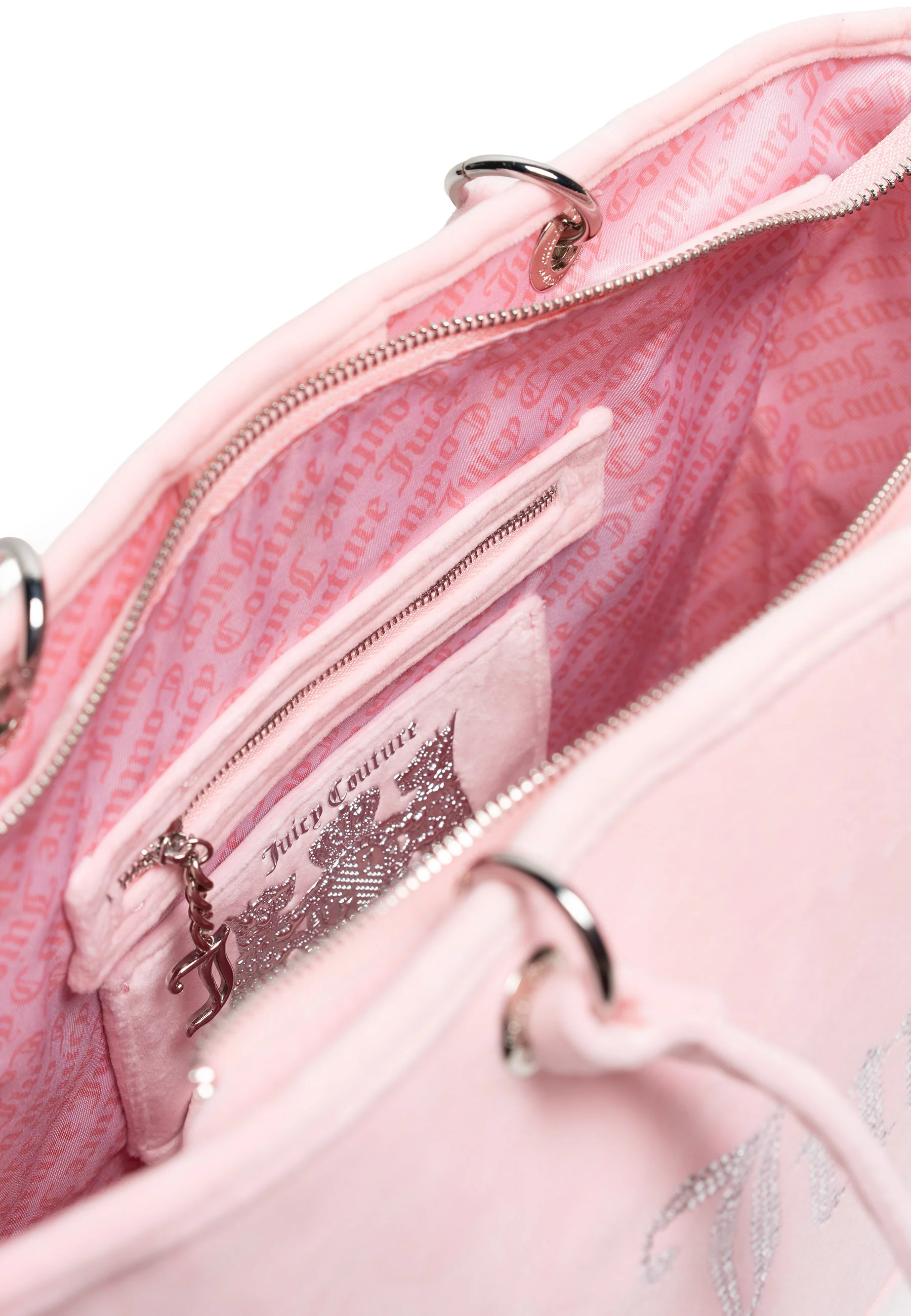 Borsa a mano grande Kimberly Rosa Juicy in velour - Image 4
