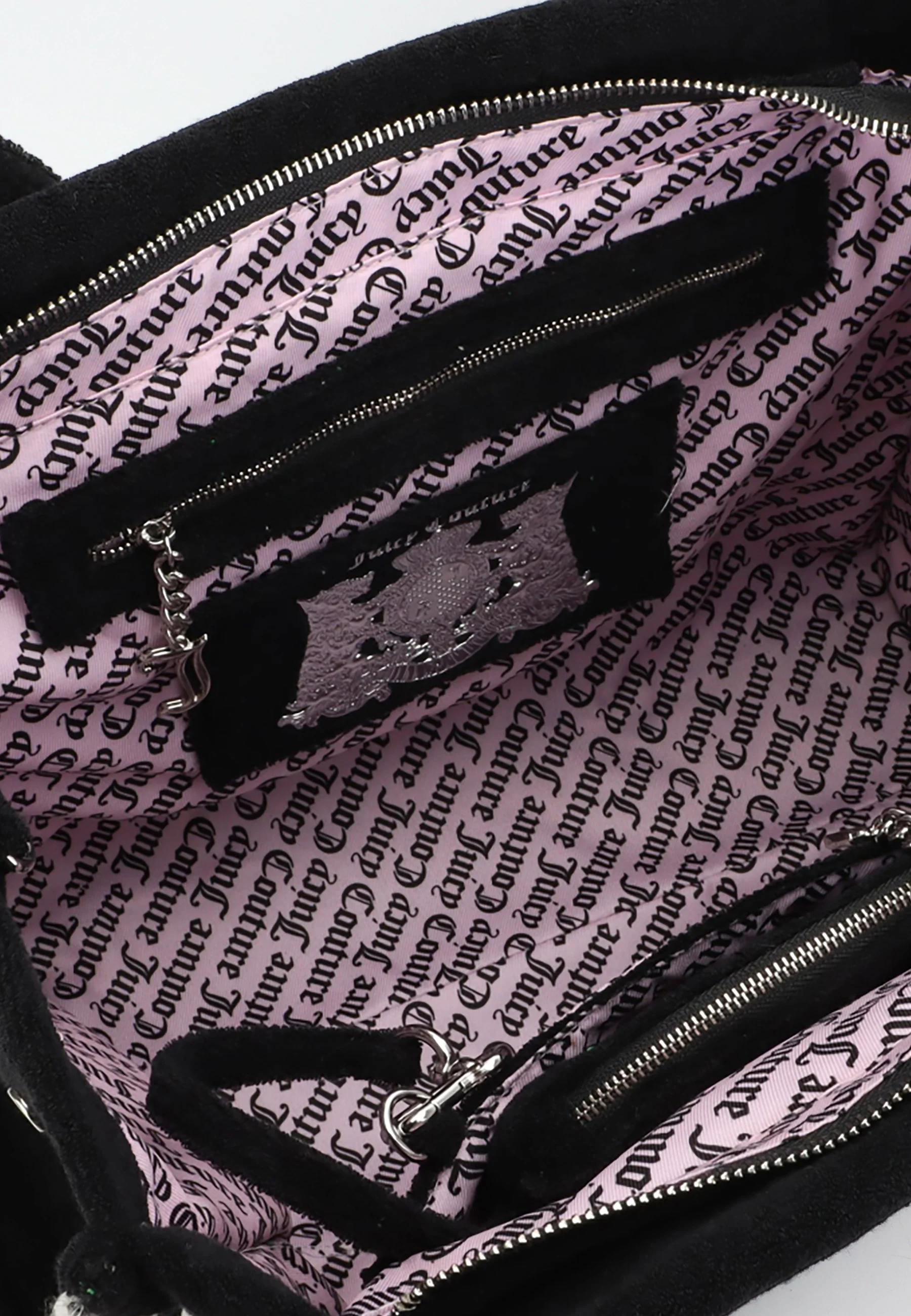 Borsa a mano Iris in spugna con tracolla e logo ricamato a contrasto colore Nero - Image 3