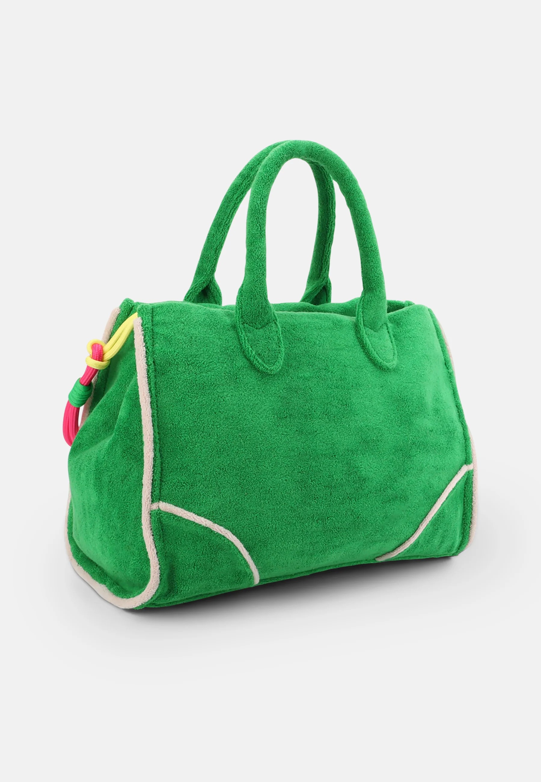 Borsa a mano Iris in spugna con tracolla e logo ricamato a contrasto colore Verde - Image 2