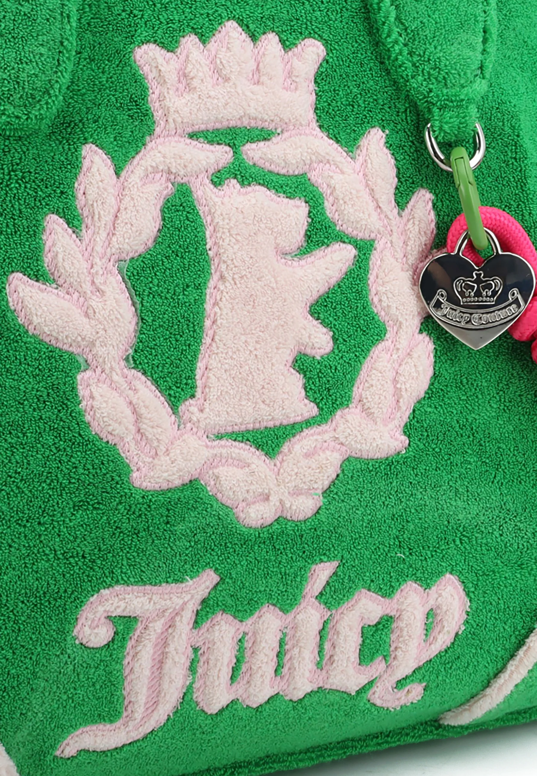 Borsa a mano Iris in spugna con tracolla e logo ricamato a contrasto colore Verde - Image 5