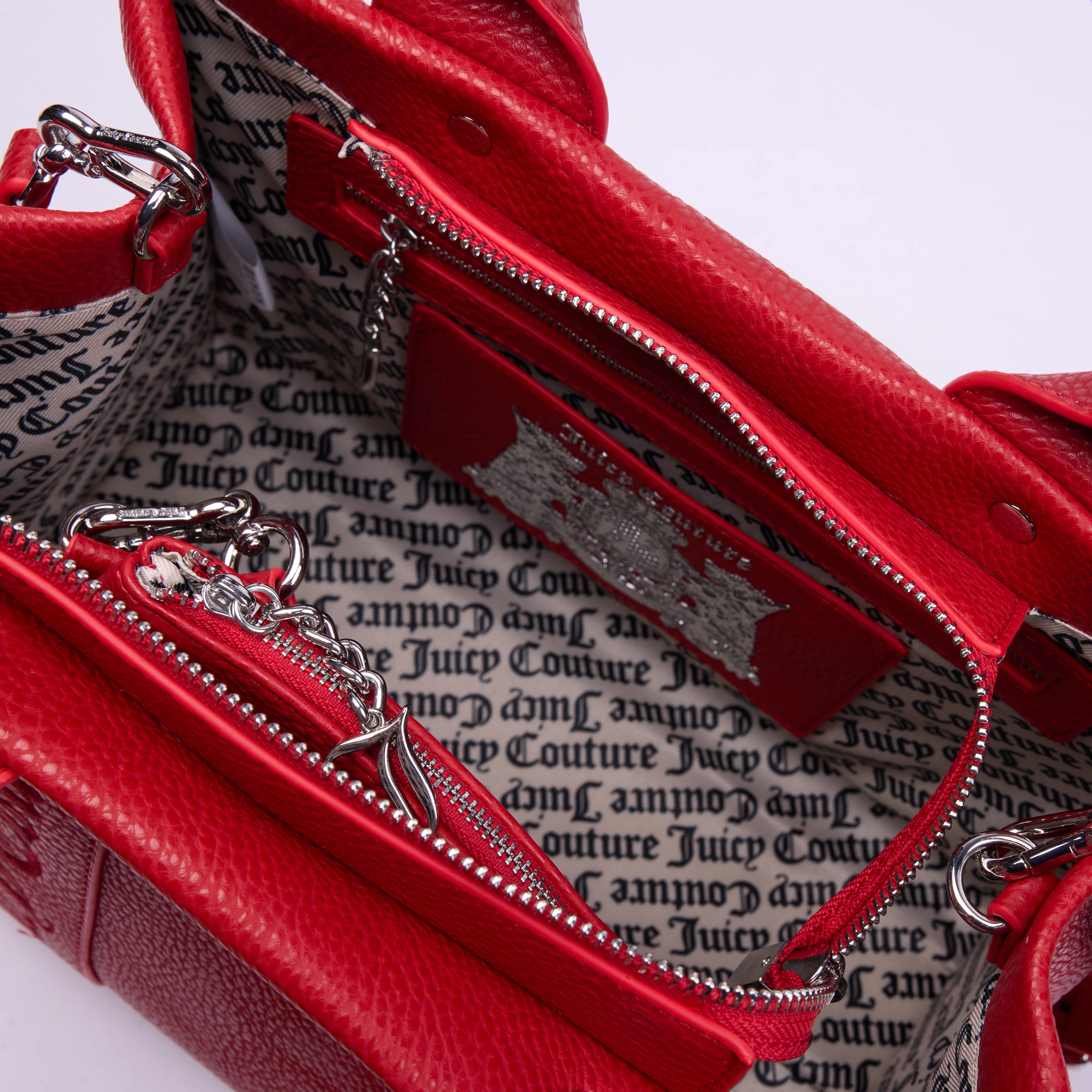 Borsa a mano media con tracolla Iris Rossa in ecopelle - Image 3