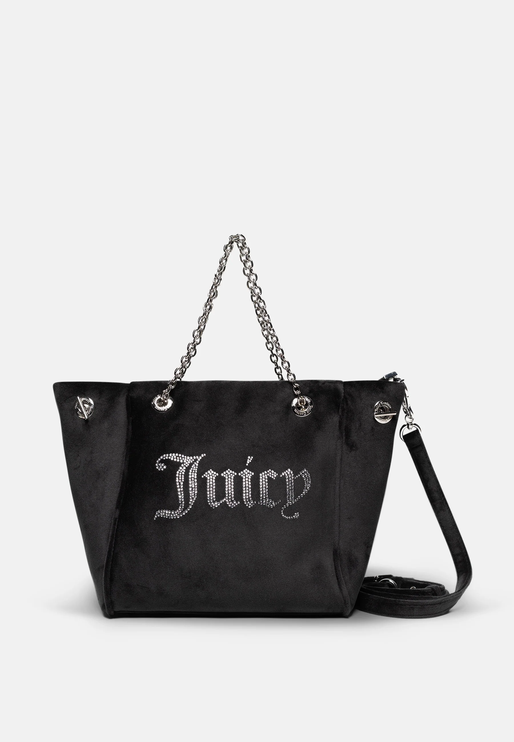 Borsa a mano piccola con catena Kimberly Nero in velour