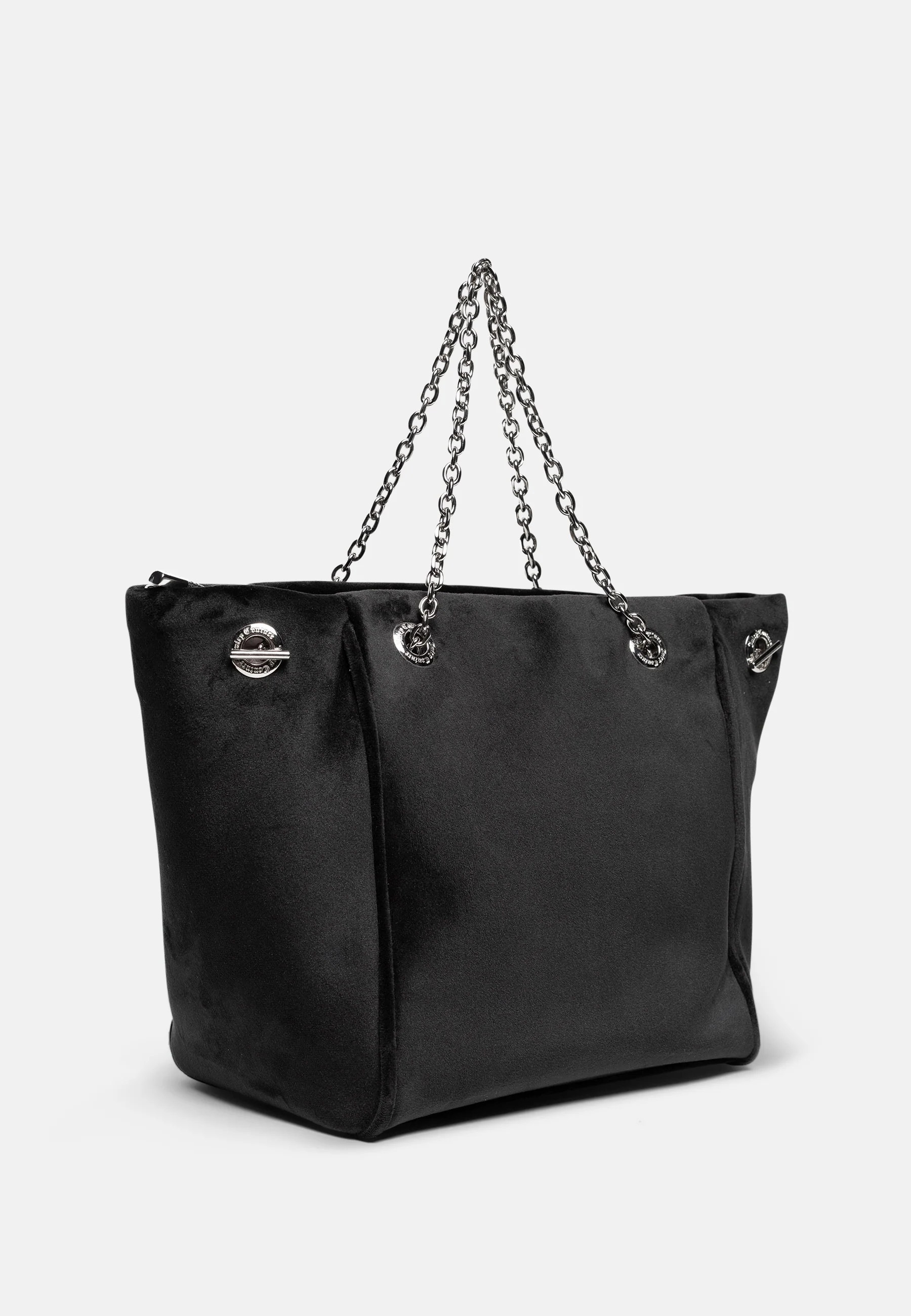 Borsa a mano piccola con catena Kimberly Nero in velour - Image 2