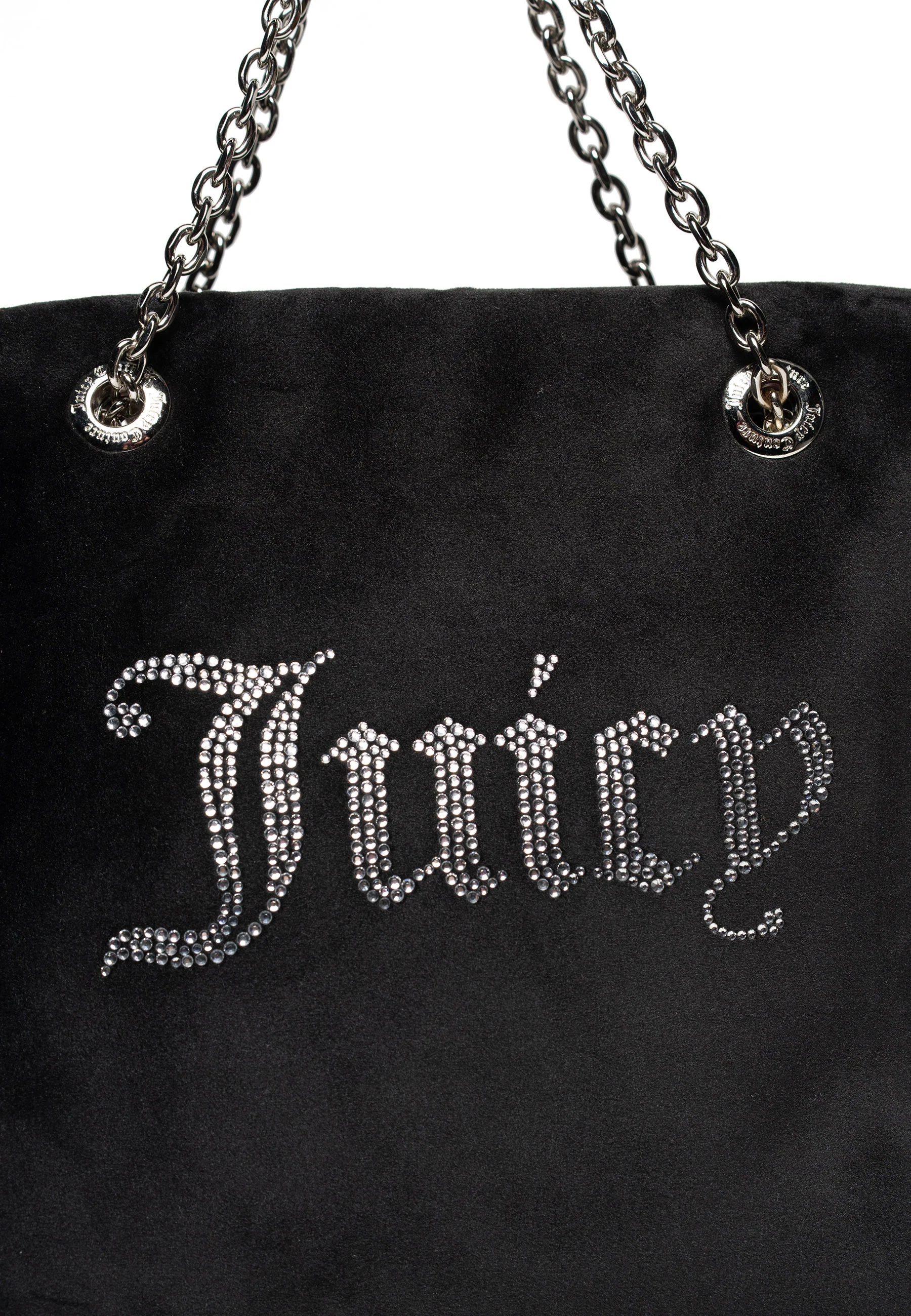Borsa a mano piccola con catena Kimberly Nero in velour - Image 3