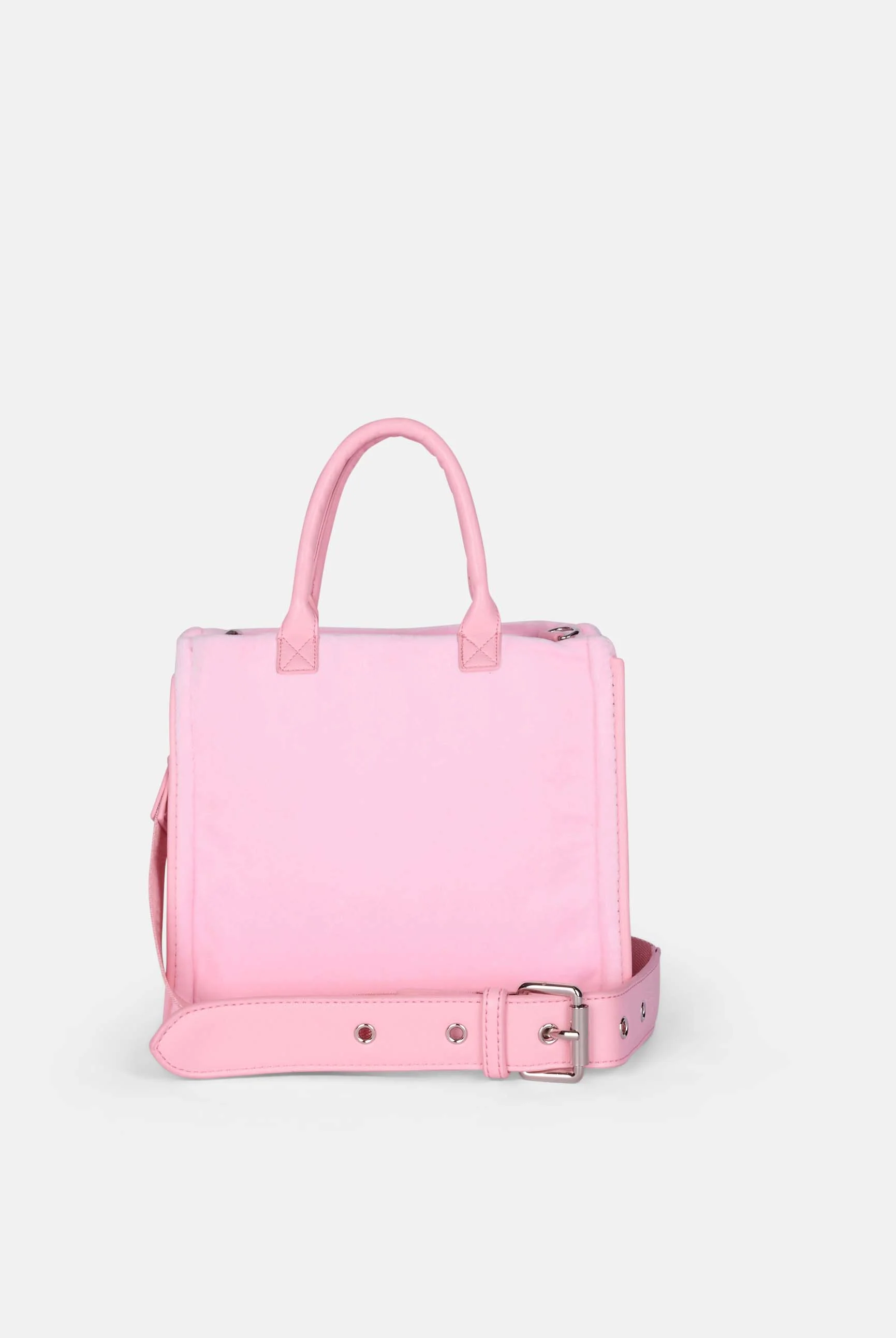 Borsa a mano piccola con strass Iris Rosa Juicy in velour - Image 2