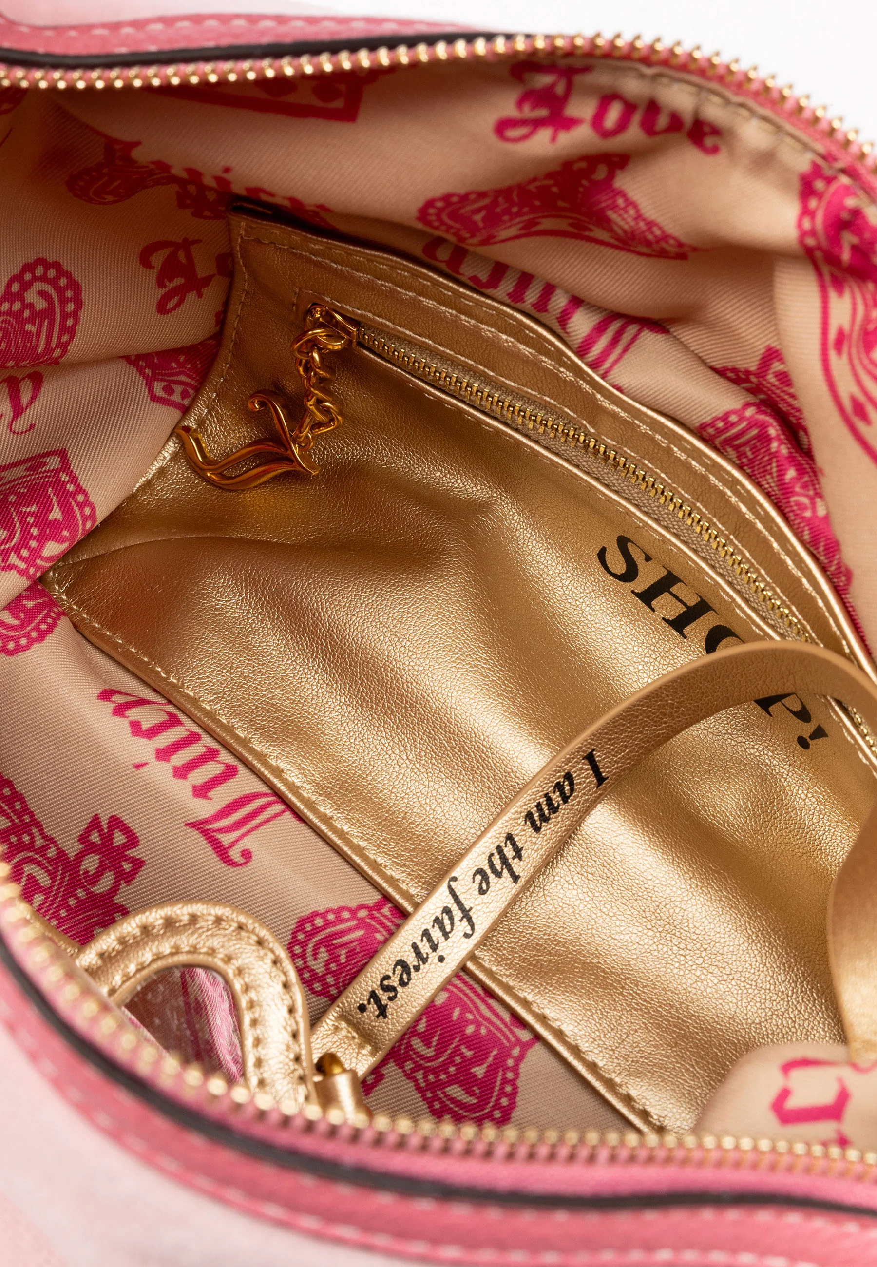 Borsa a spalla Day Dreamer media in velluto colore Rosa Juicy - Image 3