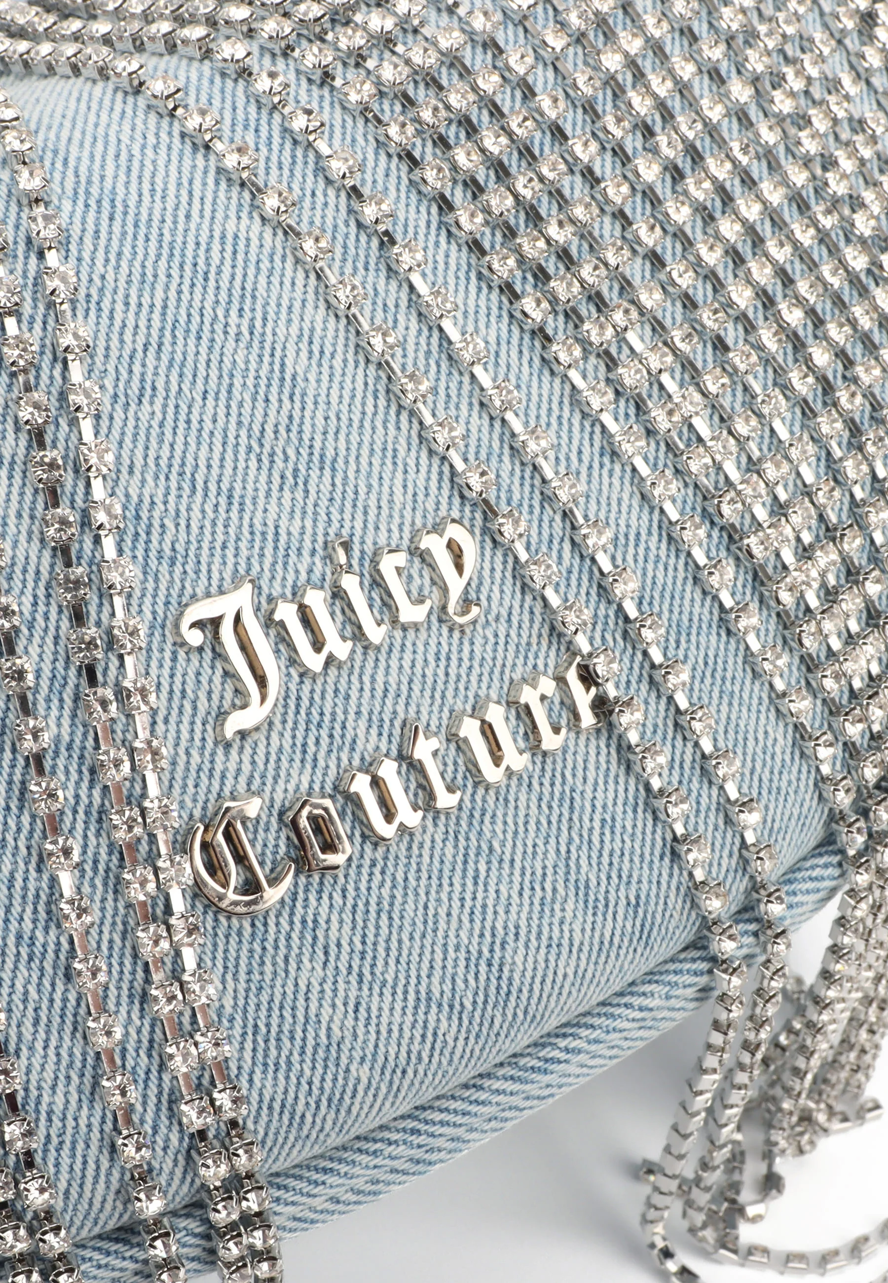 Borsa a spalla Fireflies in denim con frange di strass e con tracolla regolabile colore Azzurro - Image 6