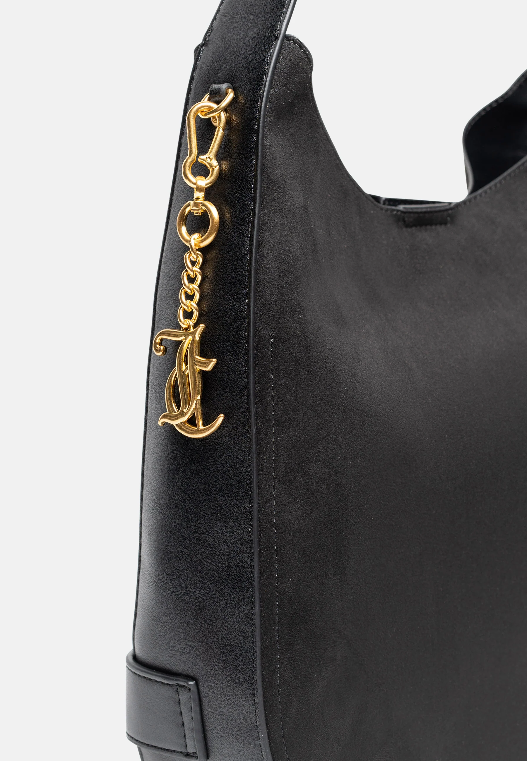 Borsa a spalla grande Jasmine Nero in camoscio - Image 3