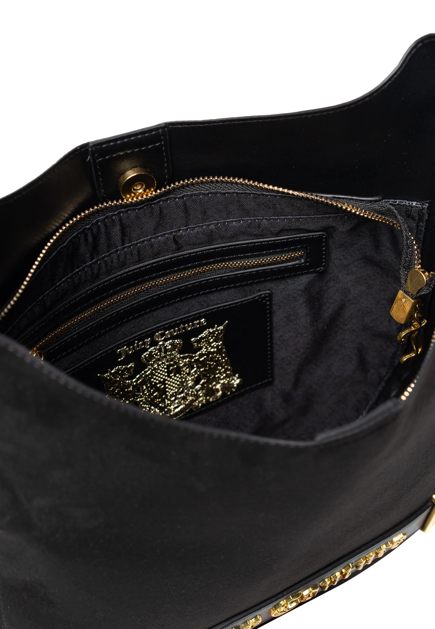 Borsa a spalla grande Jasmine Nero in camoscio - Image 4