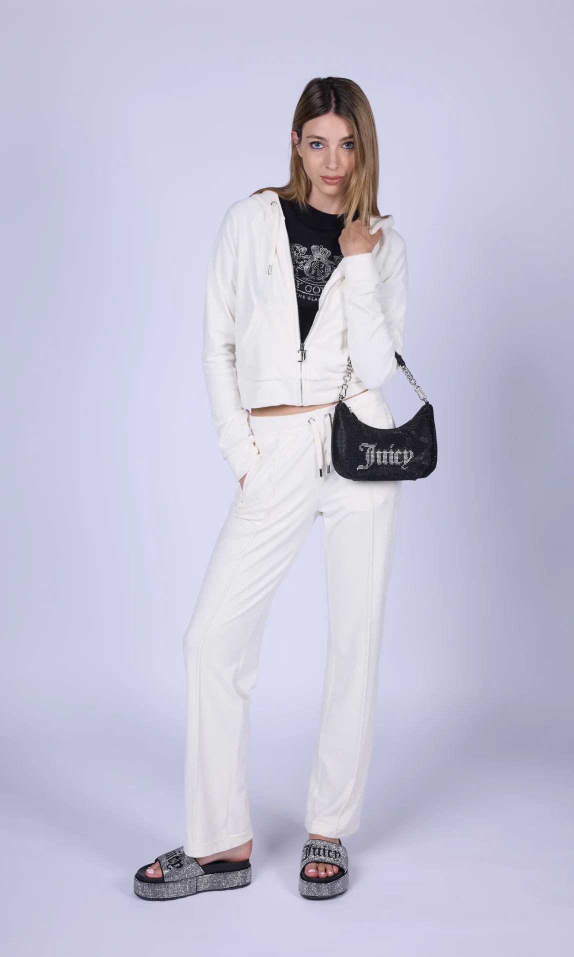 Borsa a spalla Hazel Nero con strass - Image 4