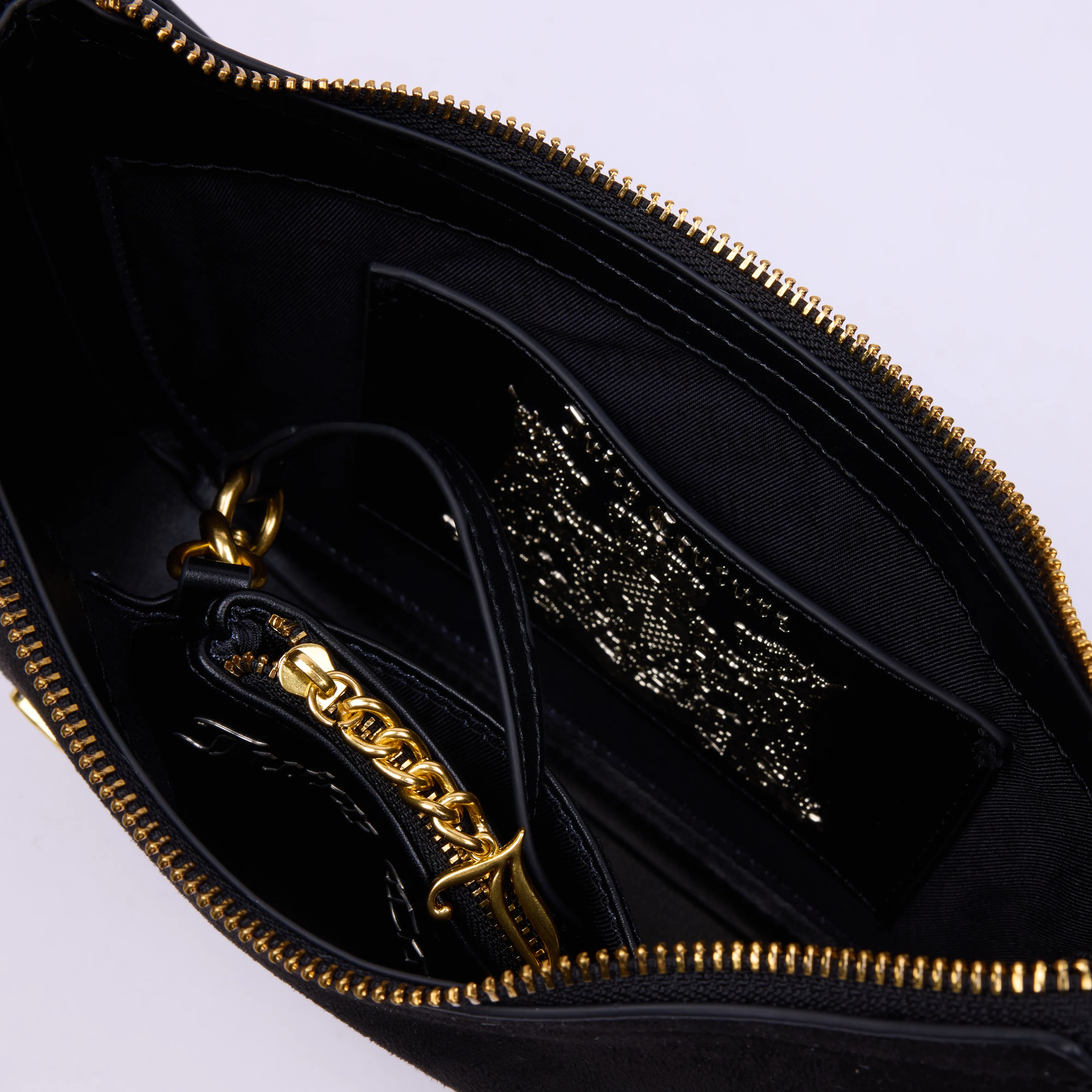 Borsa a spalla Jasmine Nero in camoscio - Image 3