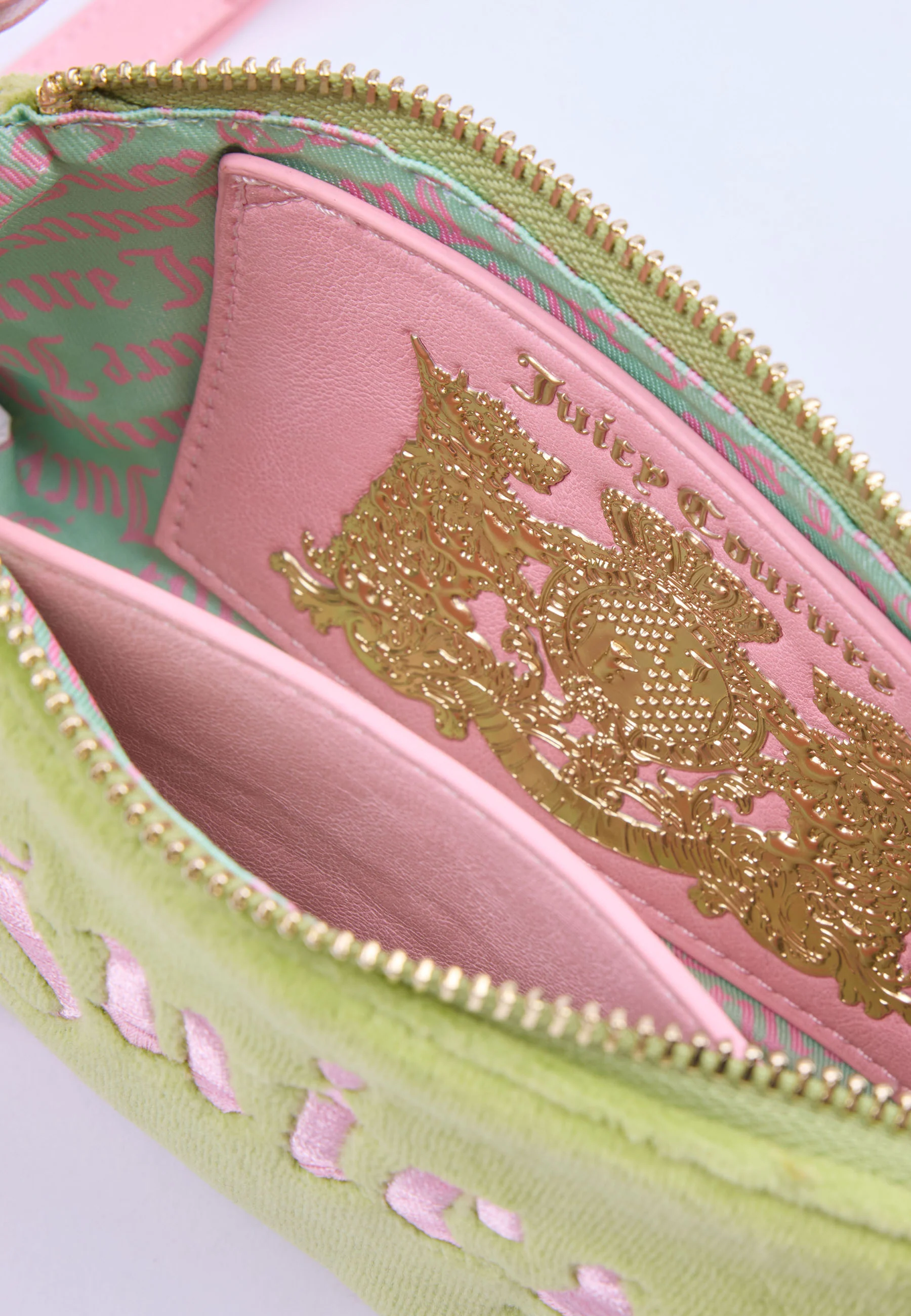 Borsa a spalla Juicy in spugna con profili a contrasto e tracolla colore Verde - Image 4