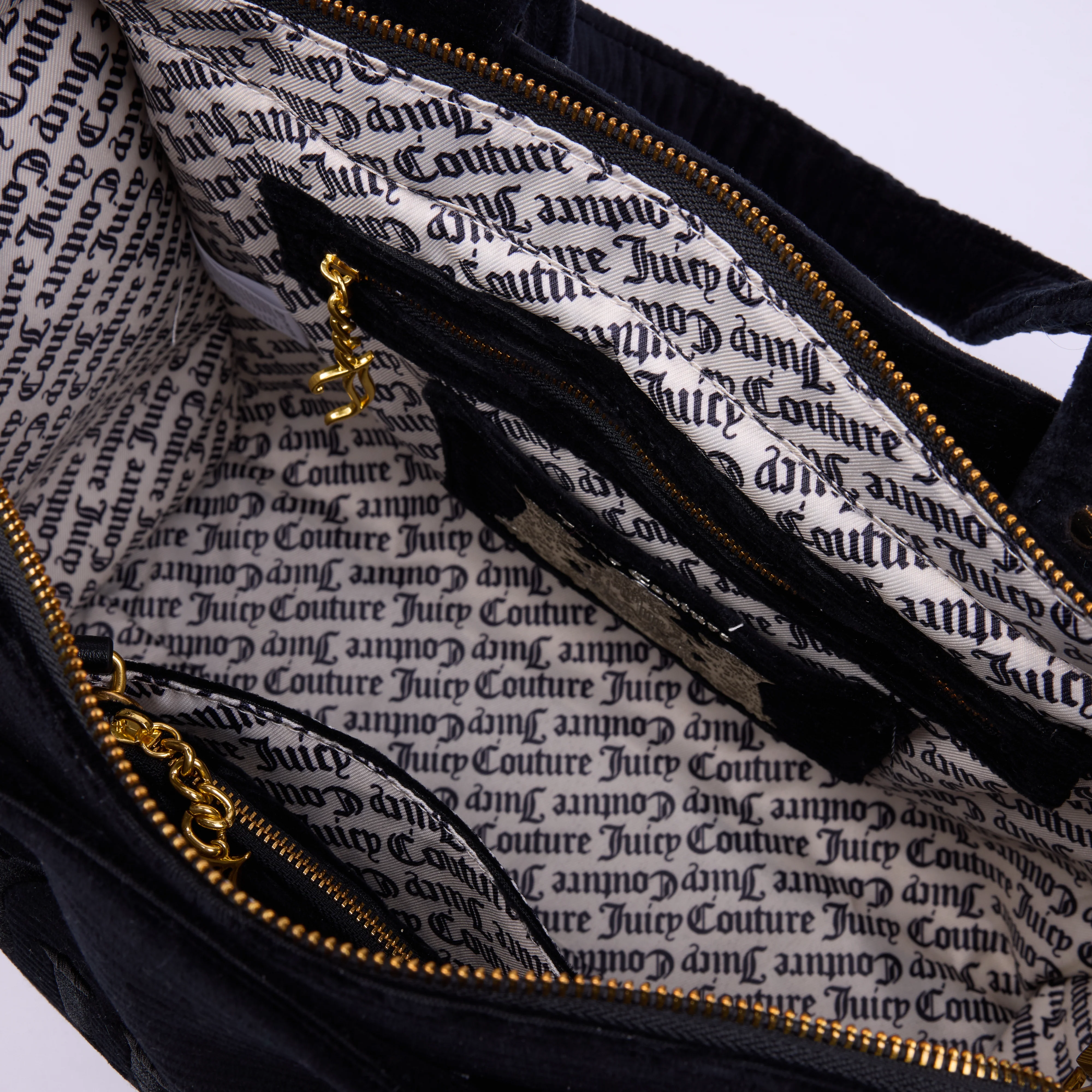 Borsa shopper grande Iris Nero in velour a coste - Image 3