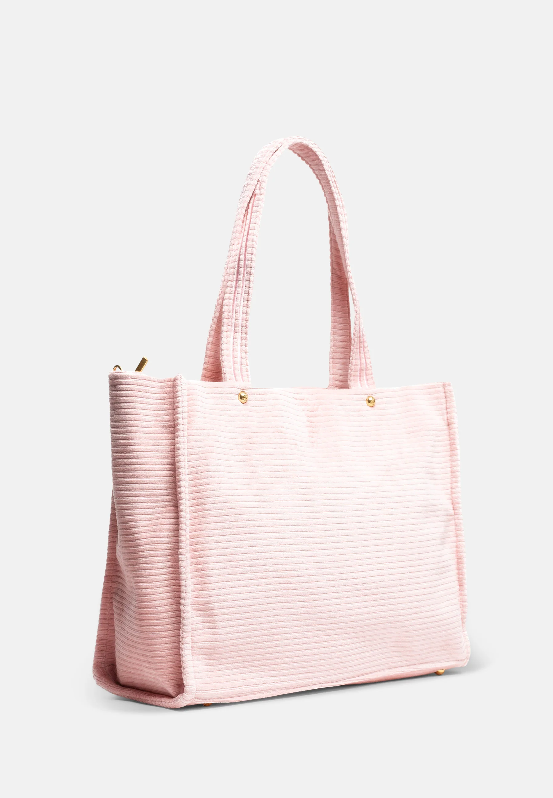 Borsa shopper grande Iris Rosa Juicy in velour a coste - Image 2