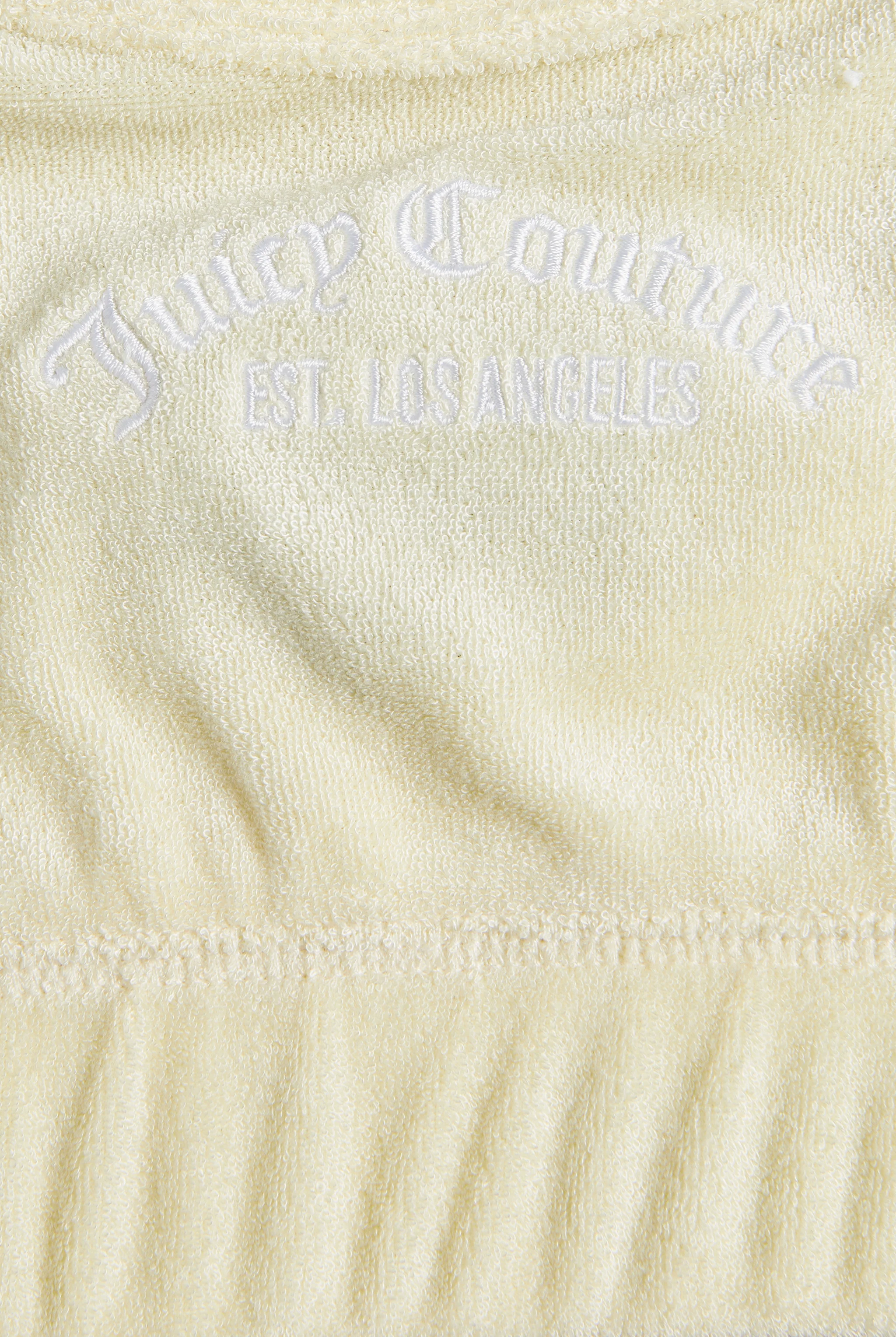 Bralette Juicy Couture in spugna con scollo rotondo e logo ricamato colore Giallo pastello - Image 3