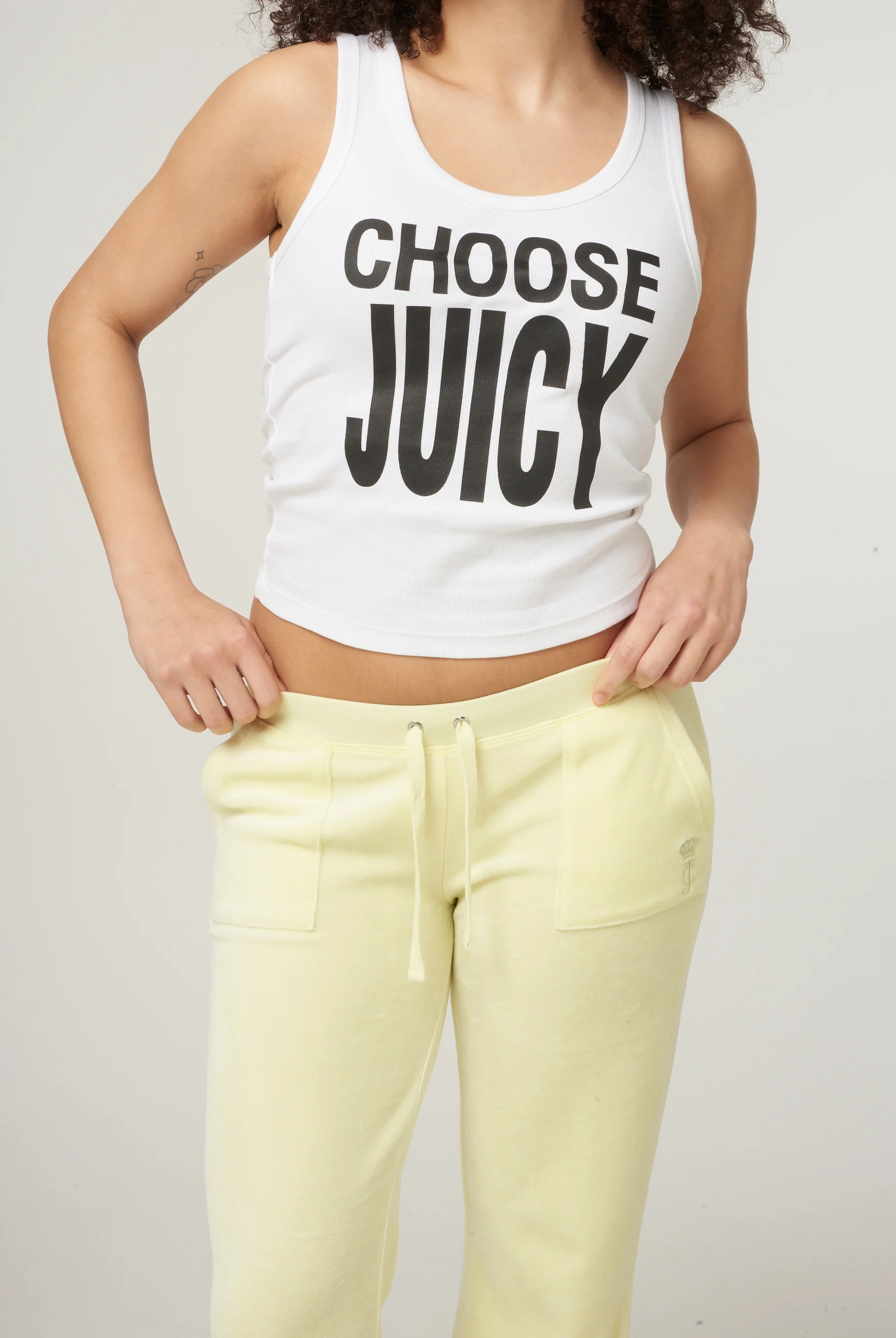 Canotta Choose Juicy Bianca con slogan - Image 3