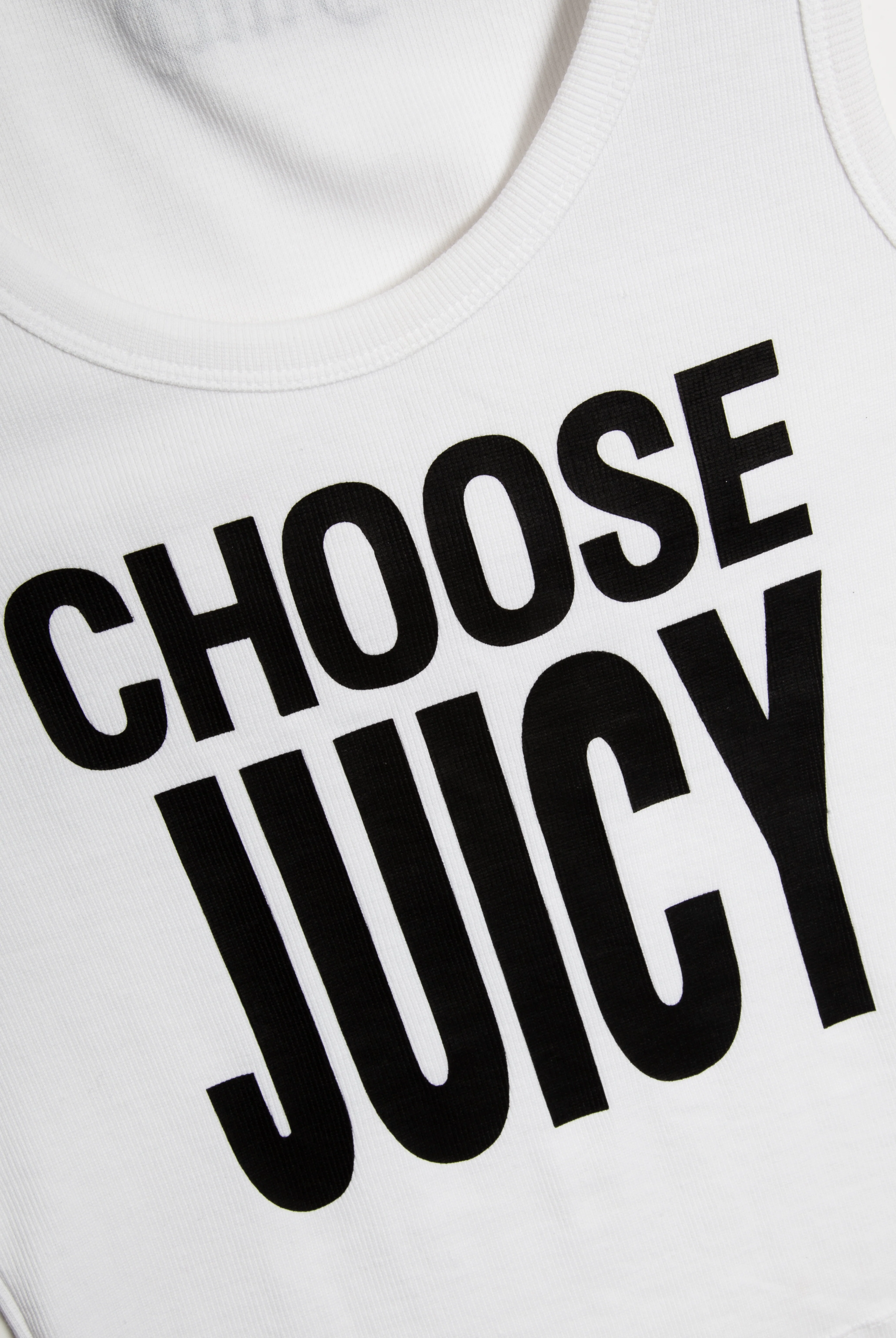 Canotta Choose Juicy Bianca con slogan - Image 5