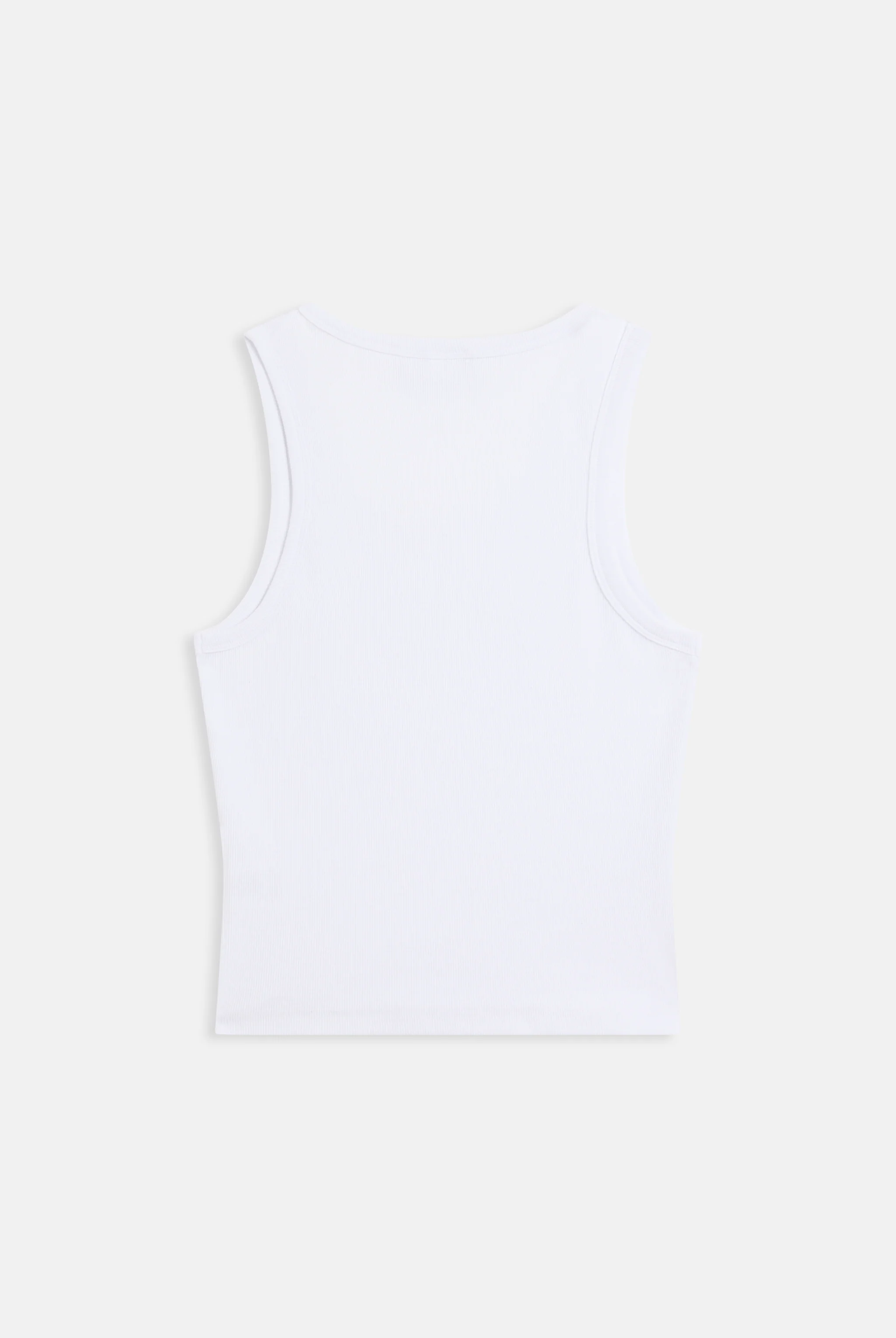Canotta in jersey a costine con logo Juicy in strass tono su tono colore Bianco - Image 2