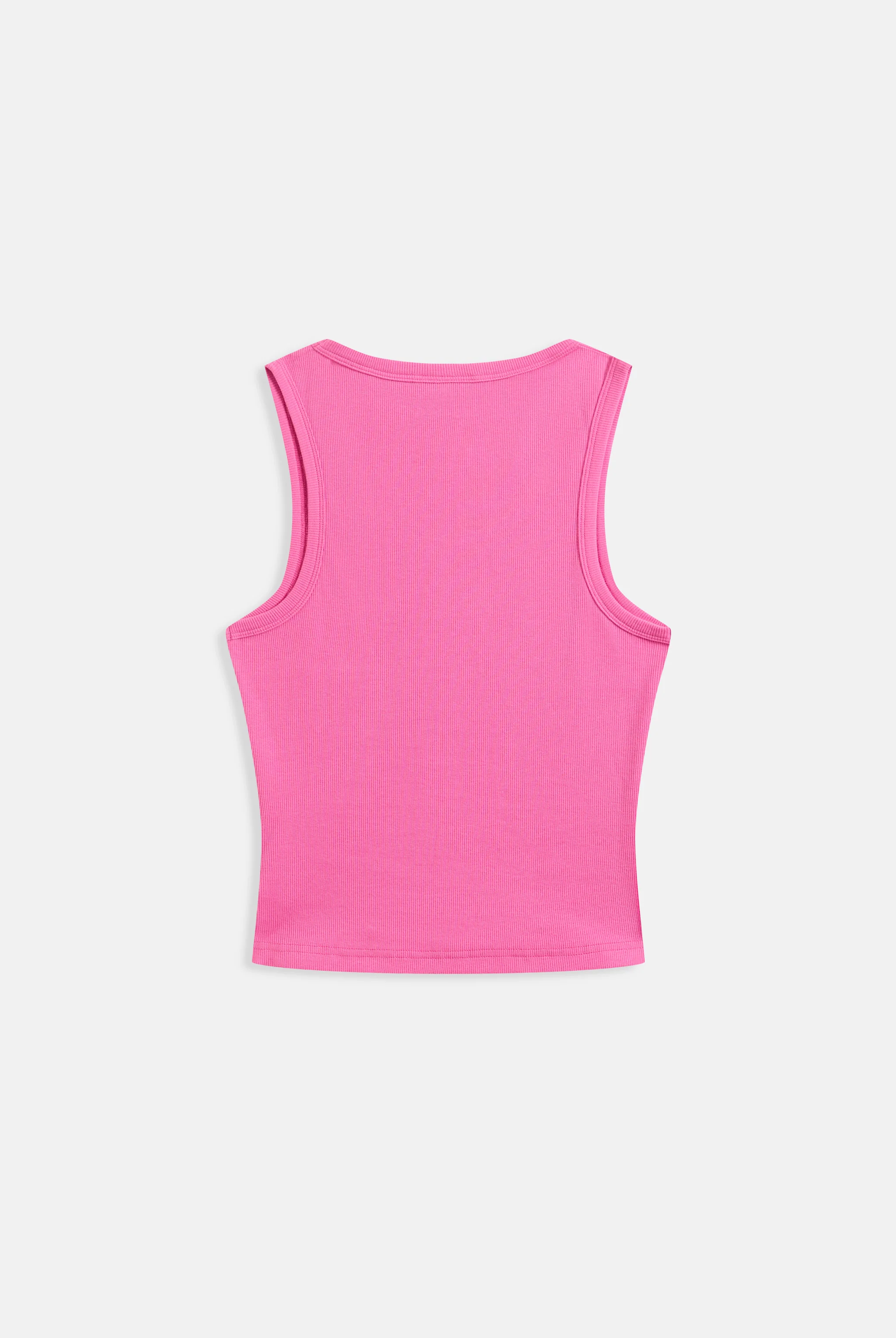 Canotta in jersey a costine con logo Juicy in strass tono su tono colore Rosa - Image 2