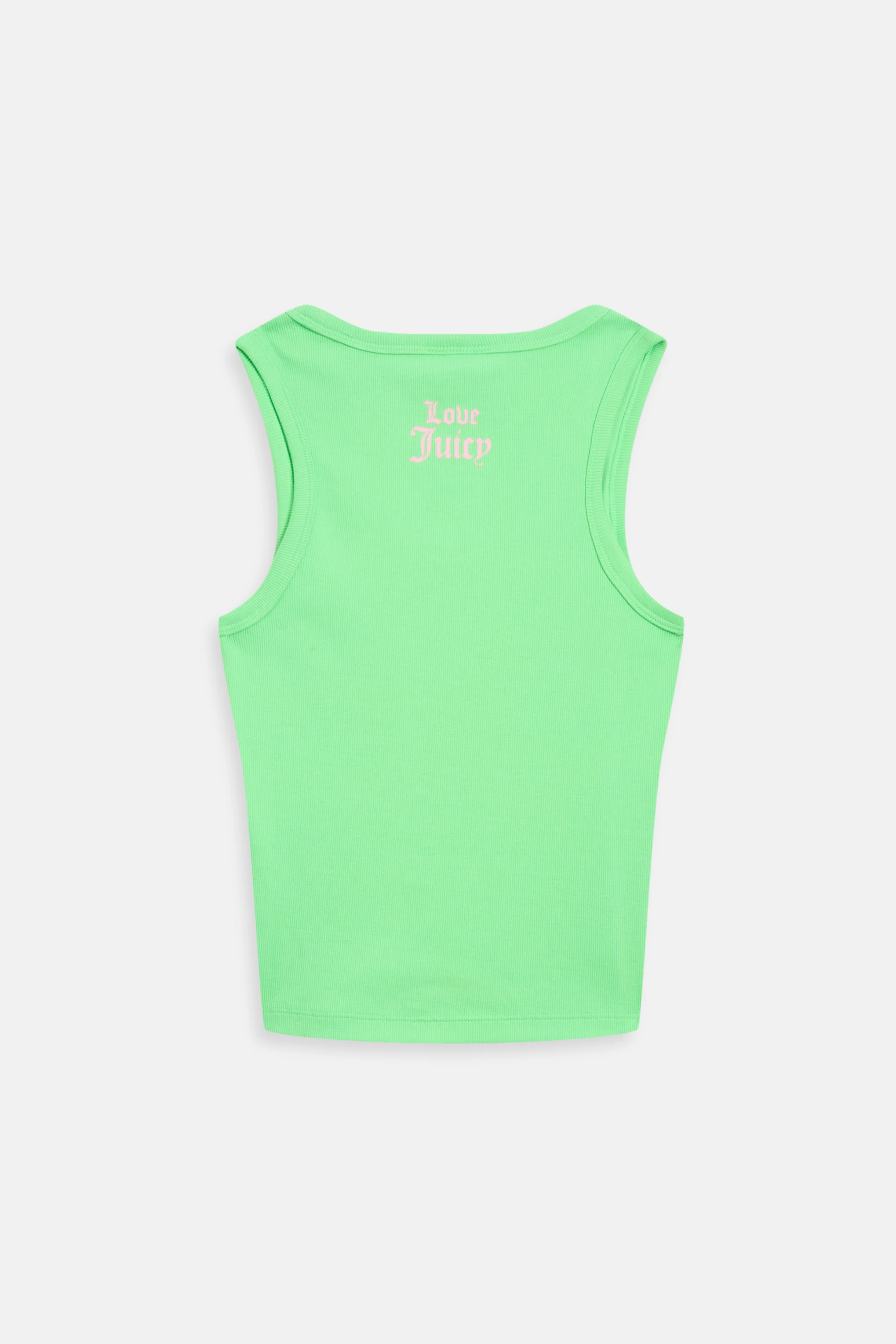 Canotta Juicy in jersey a costine con stampa lettering frontale colore Verde - Image 2