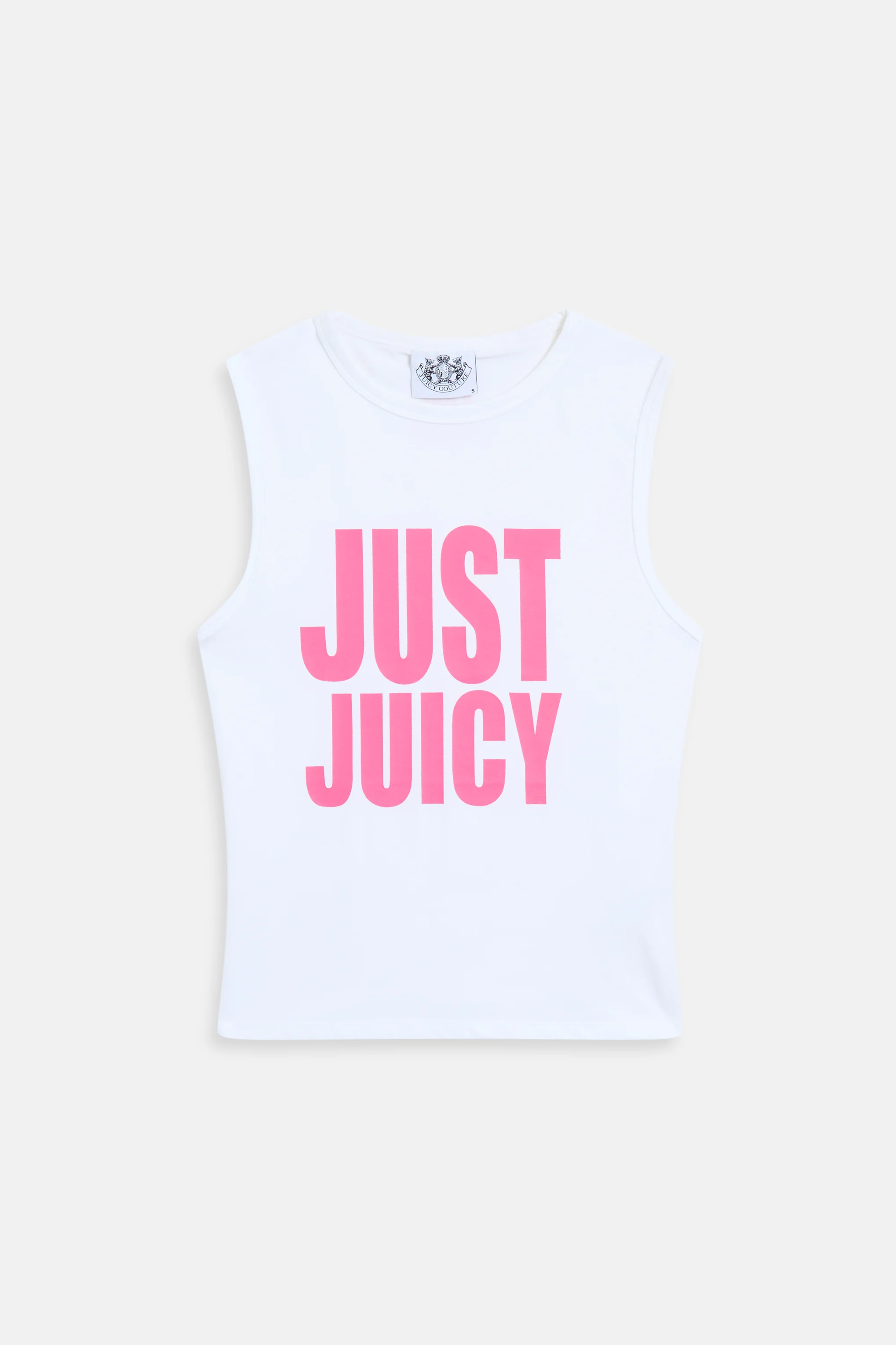 Canotta Juicy in jersey con stampa lettering frontale colore Bianco