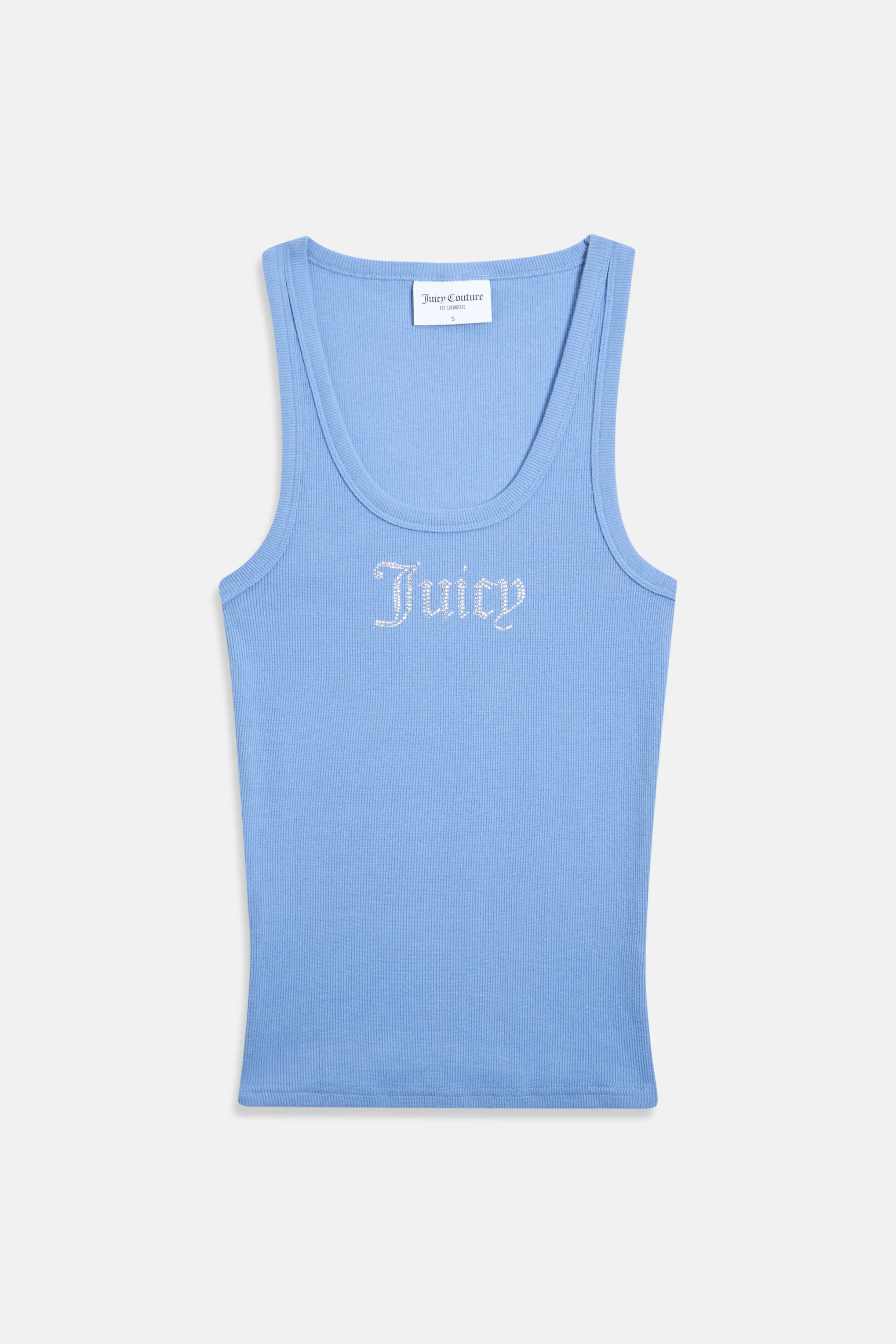Canotta Racer Blu cielo con logo strass