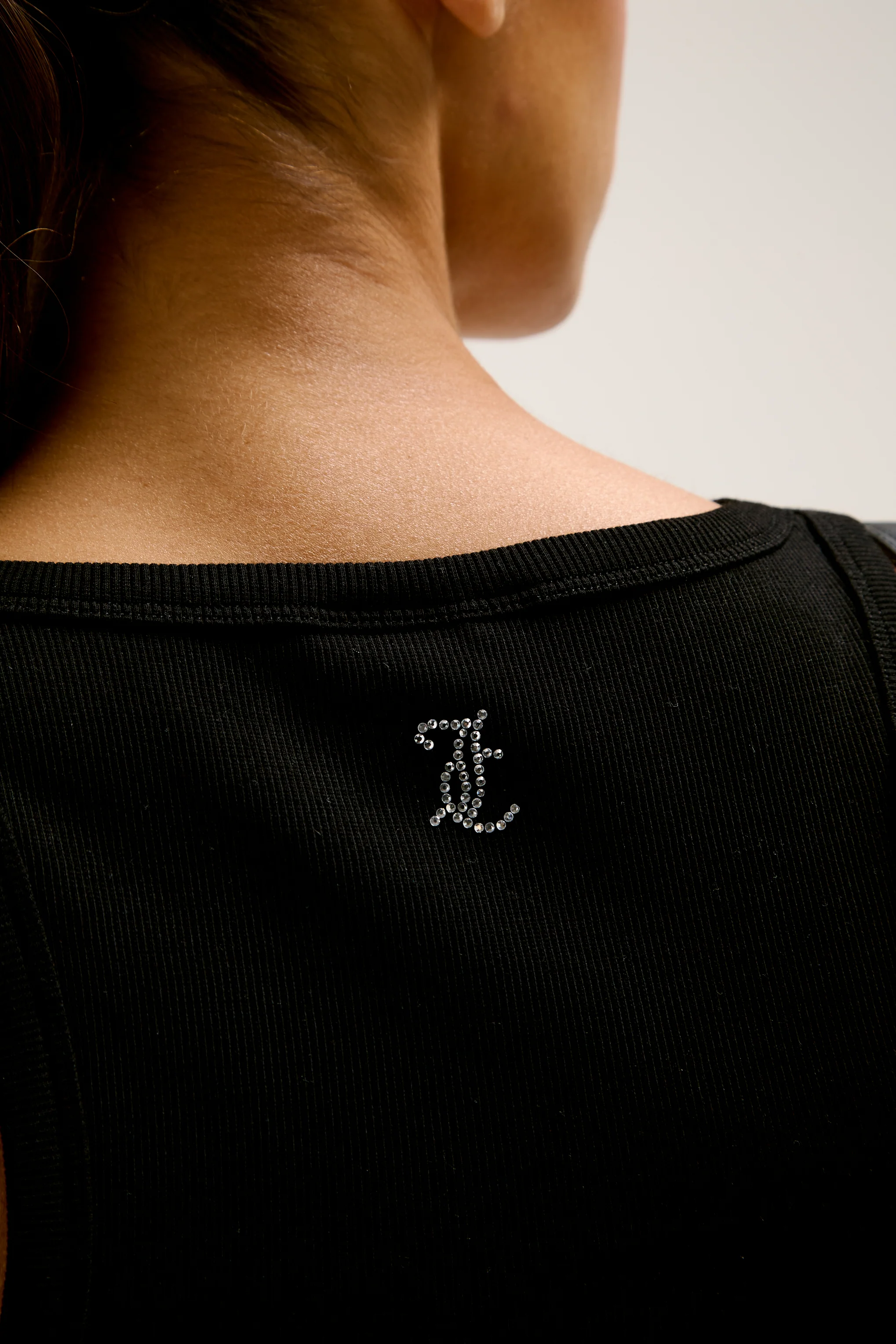 Canotta Racer Nera con logo strass - Image 2