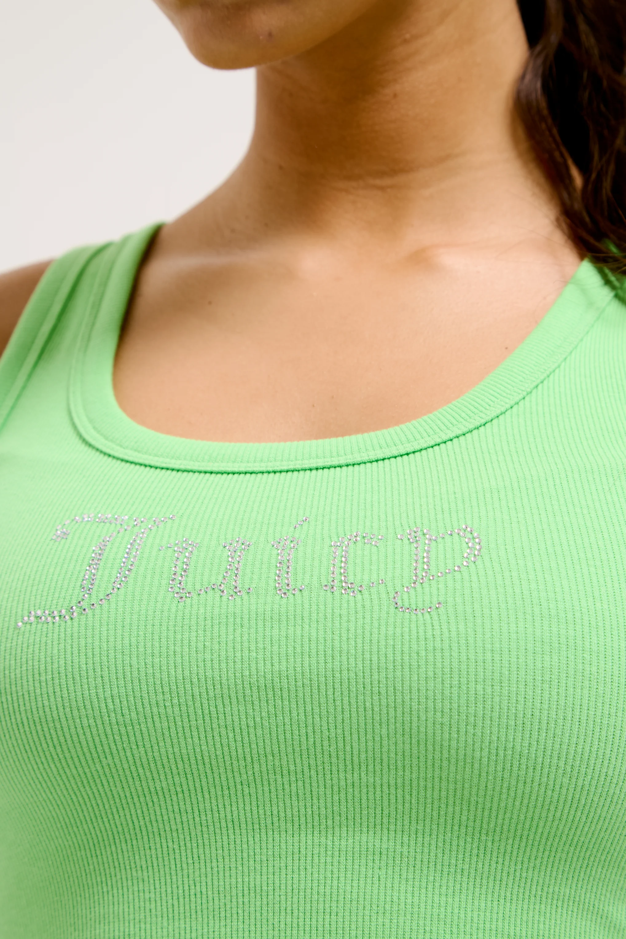Canotta Racer Verde neon con logo strass - Image 3