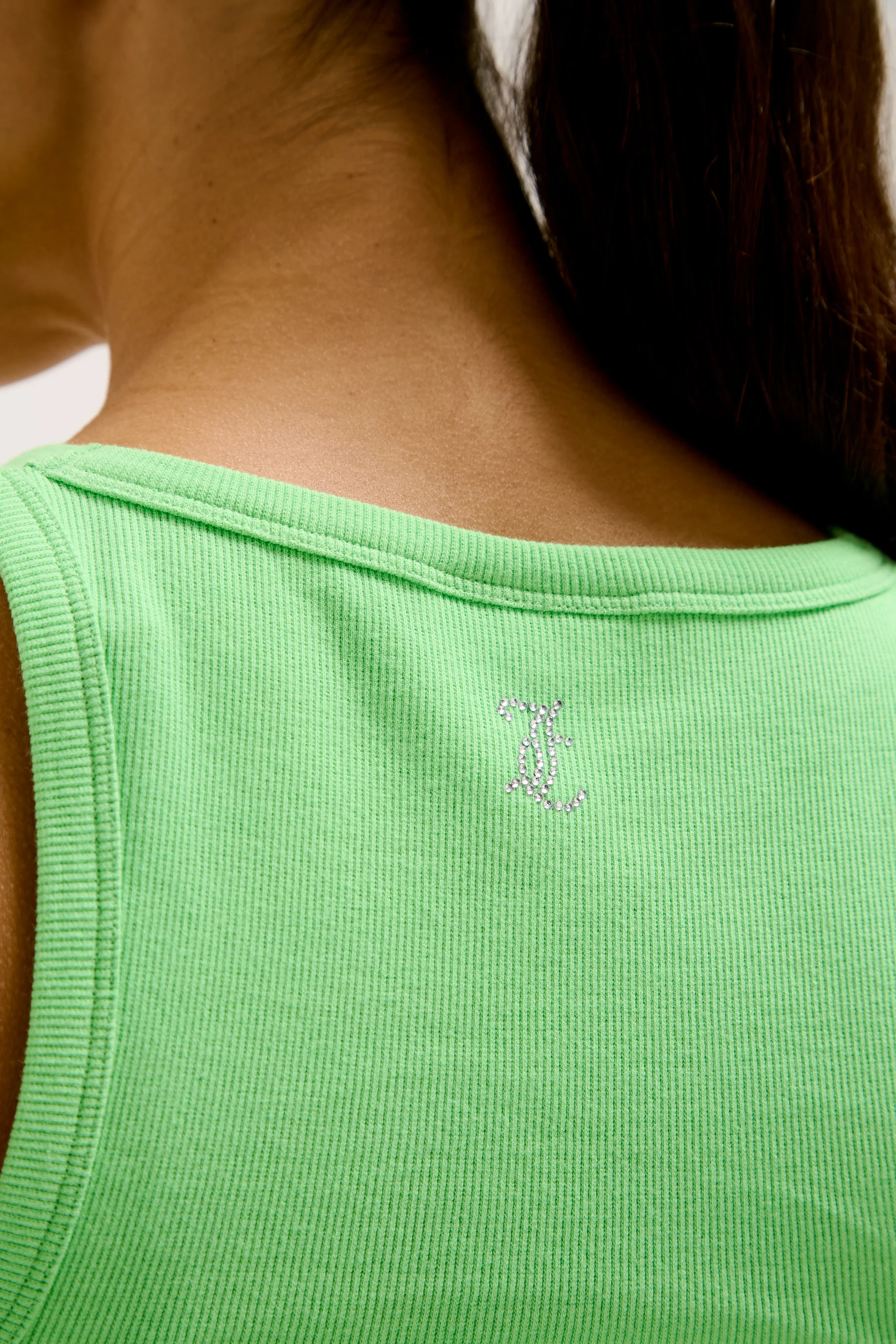 Canotta Racer Verde neon con logo strass - Image 4