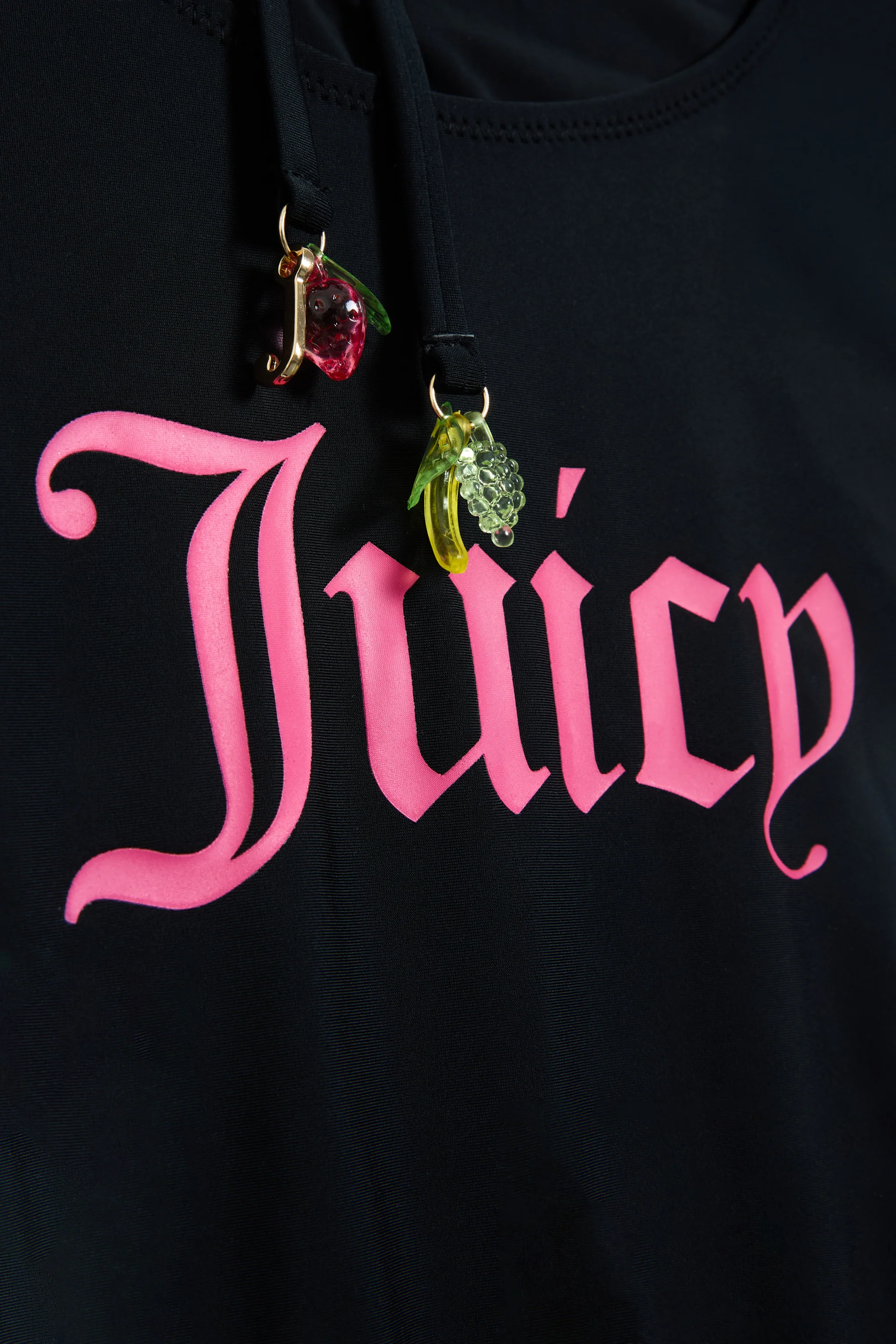 Costume intero Juicy con scollo a V, laccetti al collo e logo a contrasto colore Nero - Image 3
