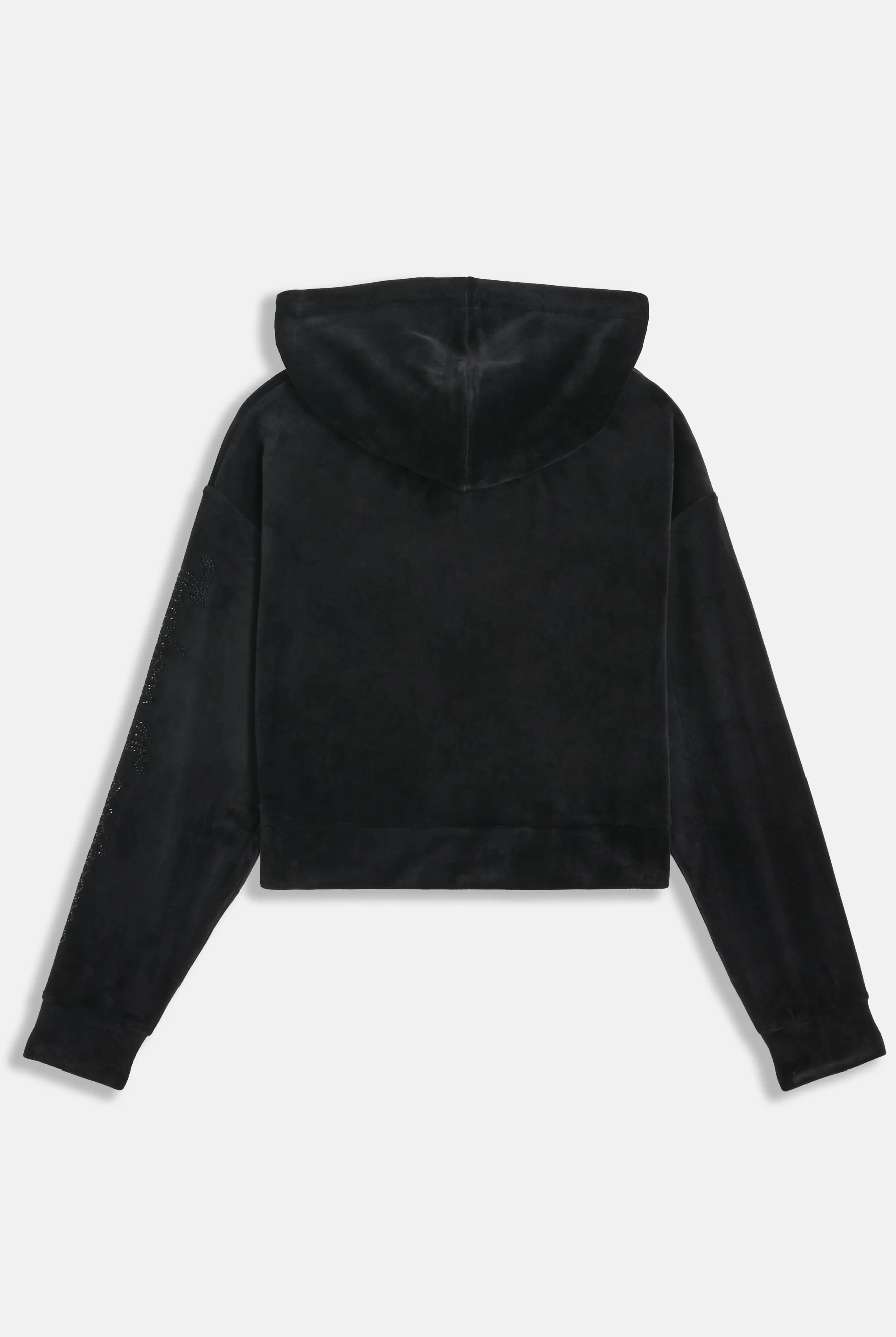 Felpa crop oversize Iccle con cappuccio e logo Juicy Couture in diamanti Nero - Image 2