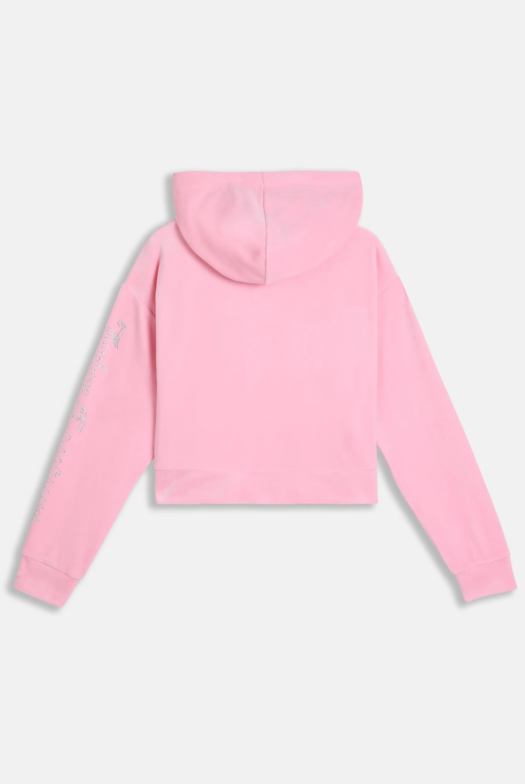 Felpa crop oversize Iccle con cappuccio e logo Juicy Couture in diamanti Rosa Juicy - Image 2