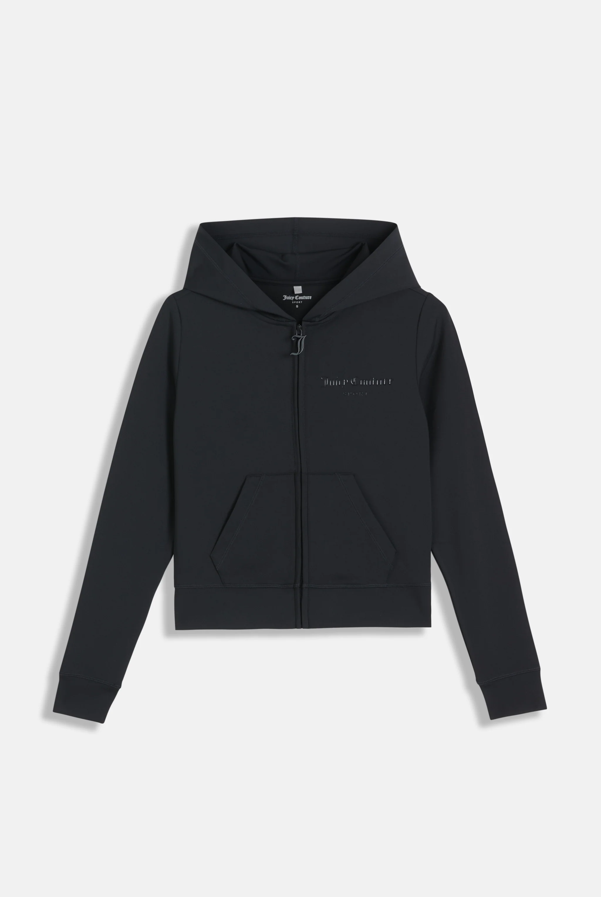 Felpa Ennis aderente con cappuccio in interlock con logo tono su tono colore Nero