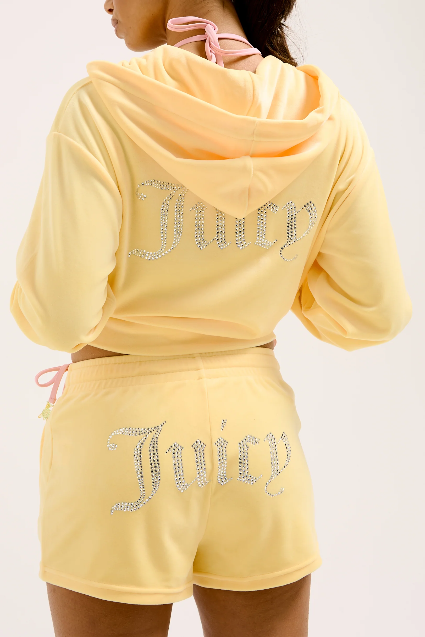 Felpa Iccle Giallo limone con maxi logo strass sul retro - Image 4