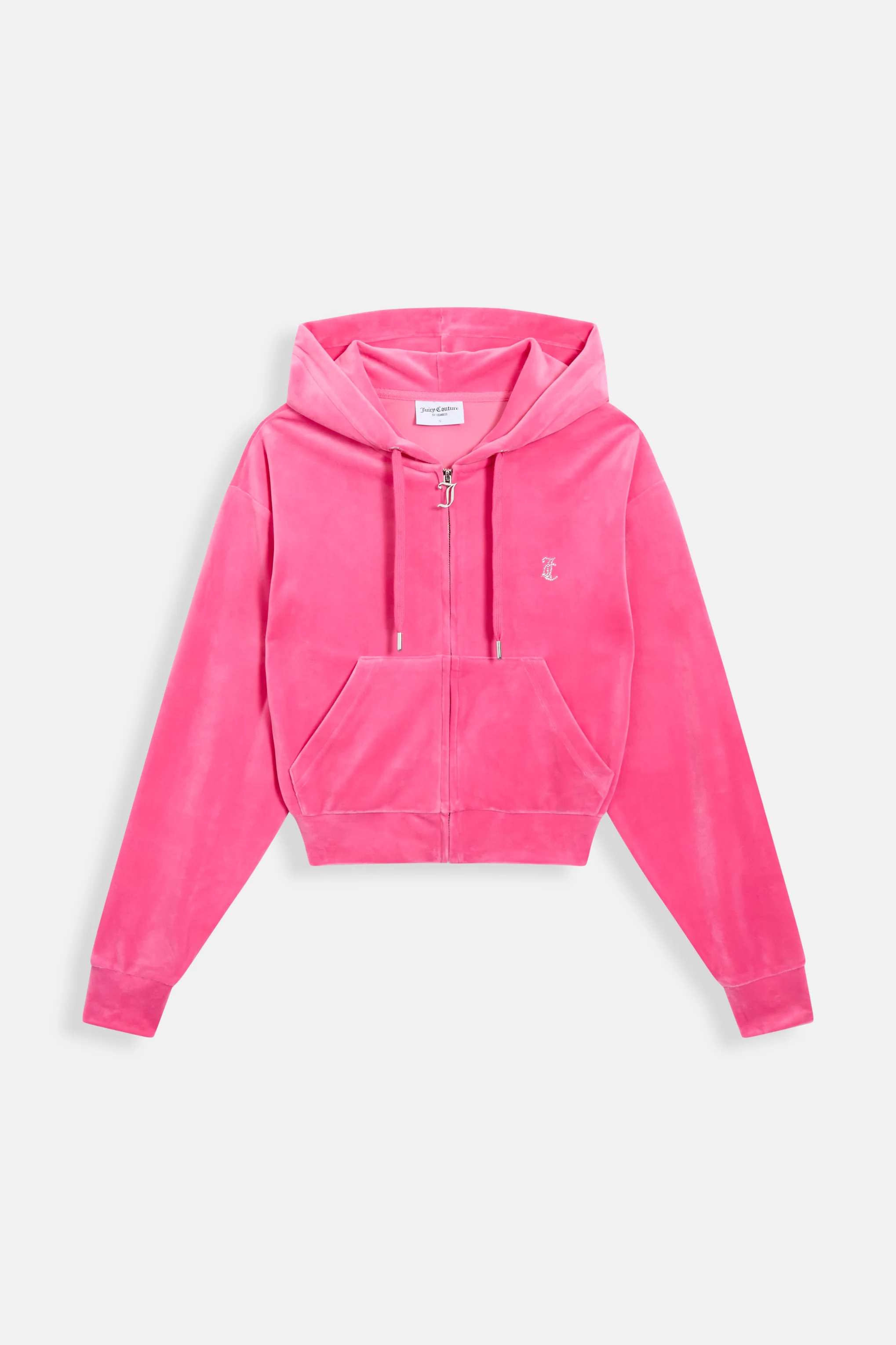 Felpa Iccle Rosa lampone con maxi logo strass sul retro