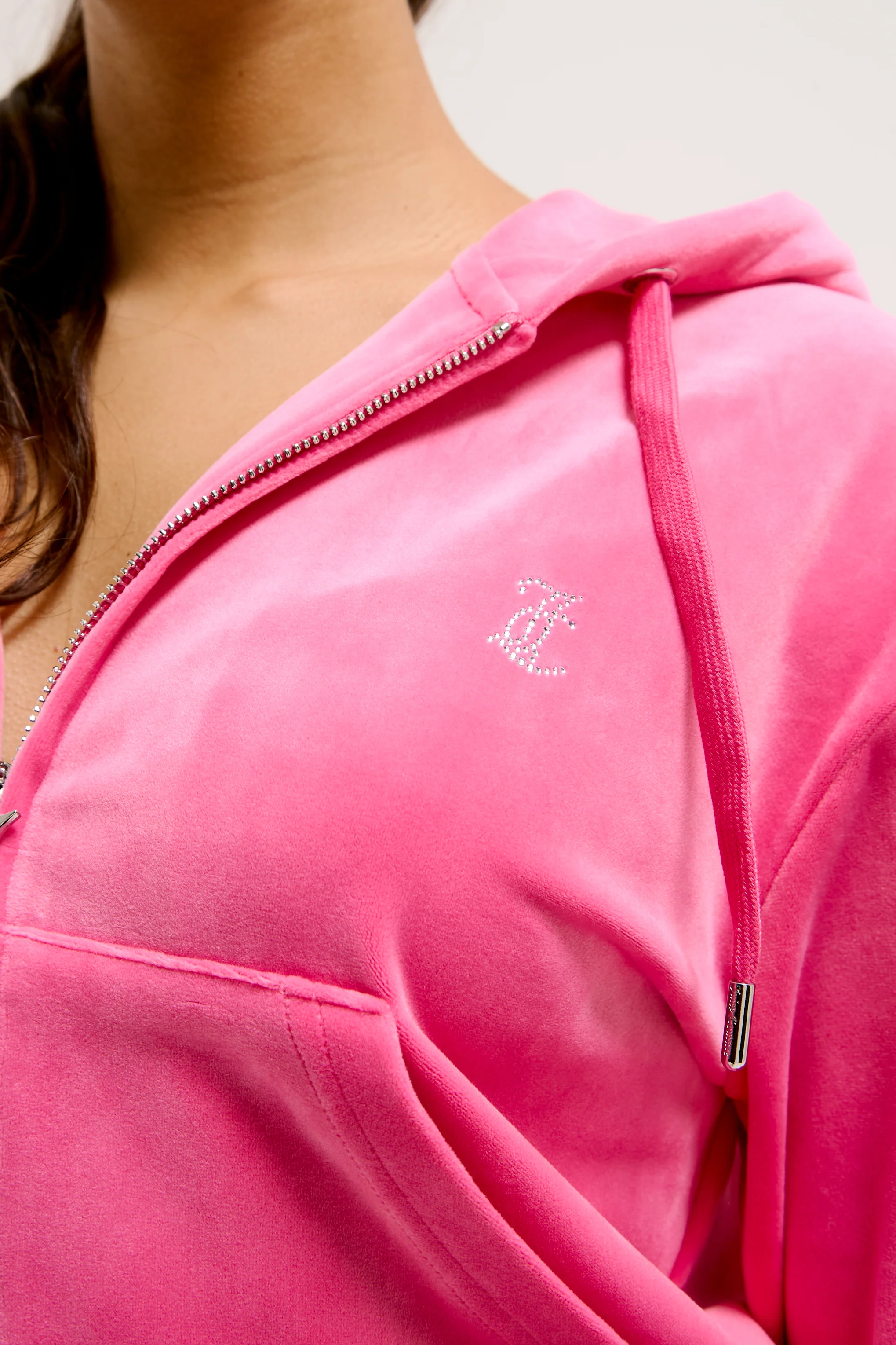 Felpa Iccle Rosa lampone con maxi logo strass sul retro - Image 5