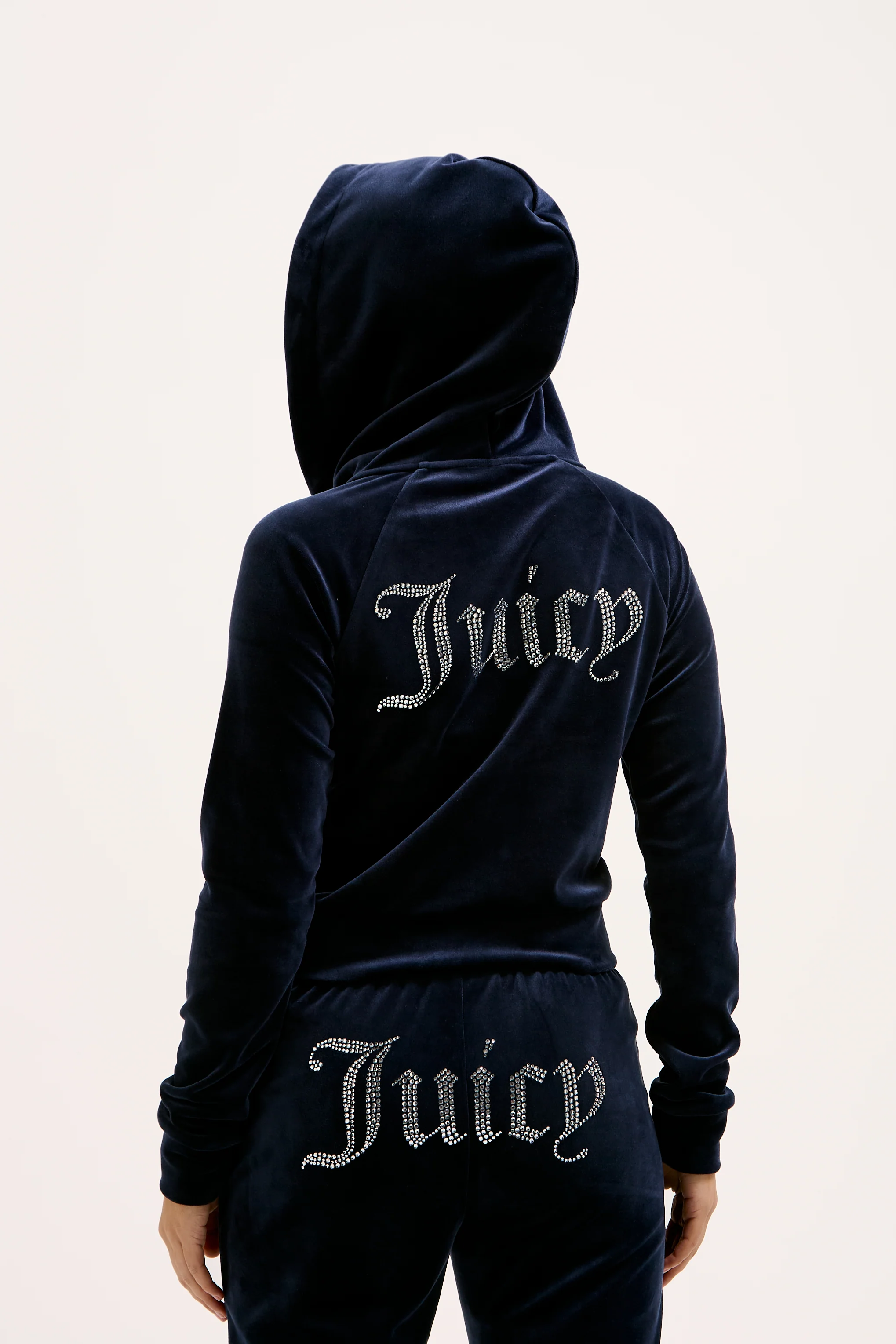 Felpa in velluto Madison con logo Juicy in strass colore Blu - Image 5
